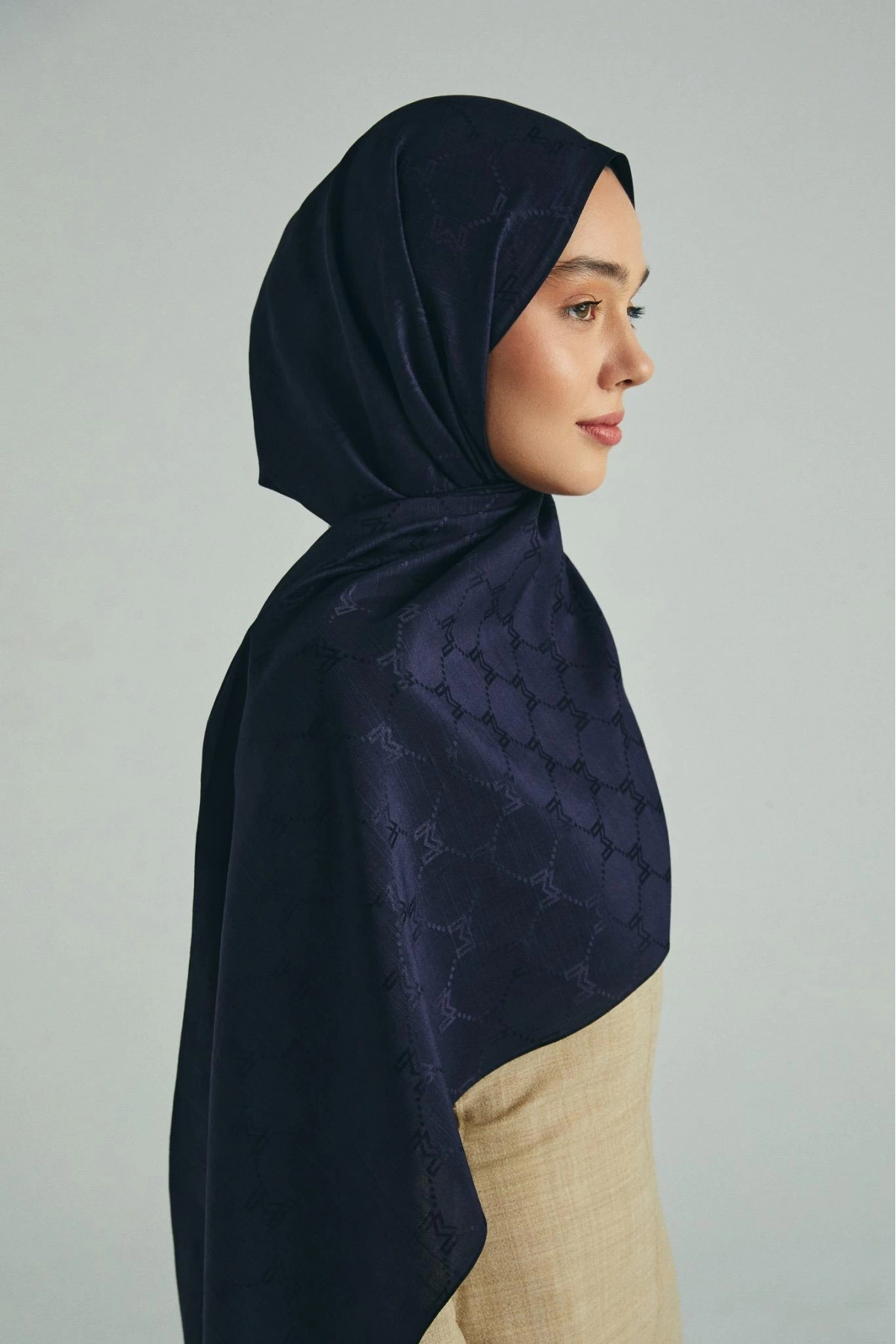 Maisa NEDA PAMUK İPEK ŞAL 70*190 CM - LACİVERT