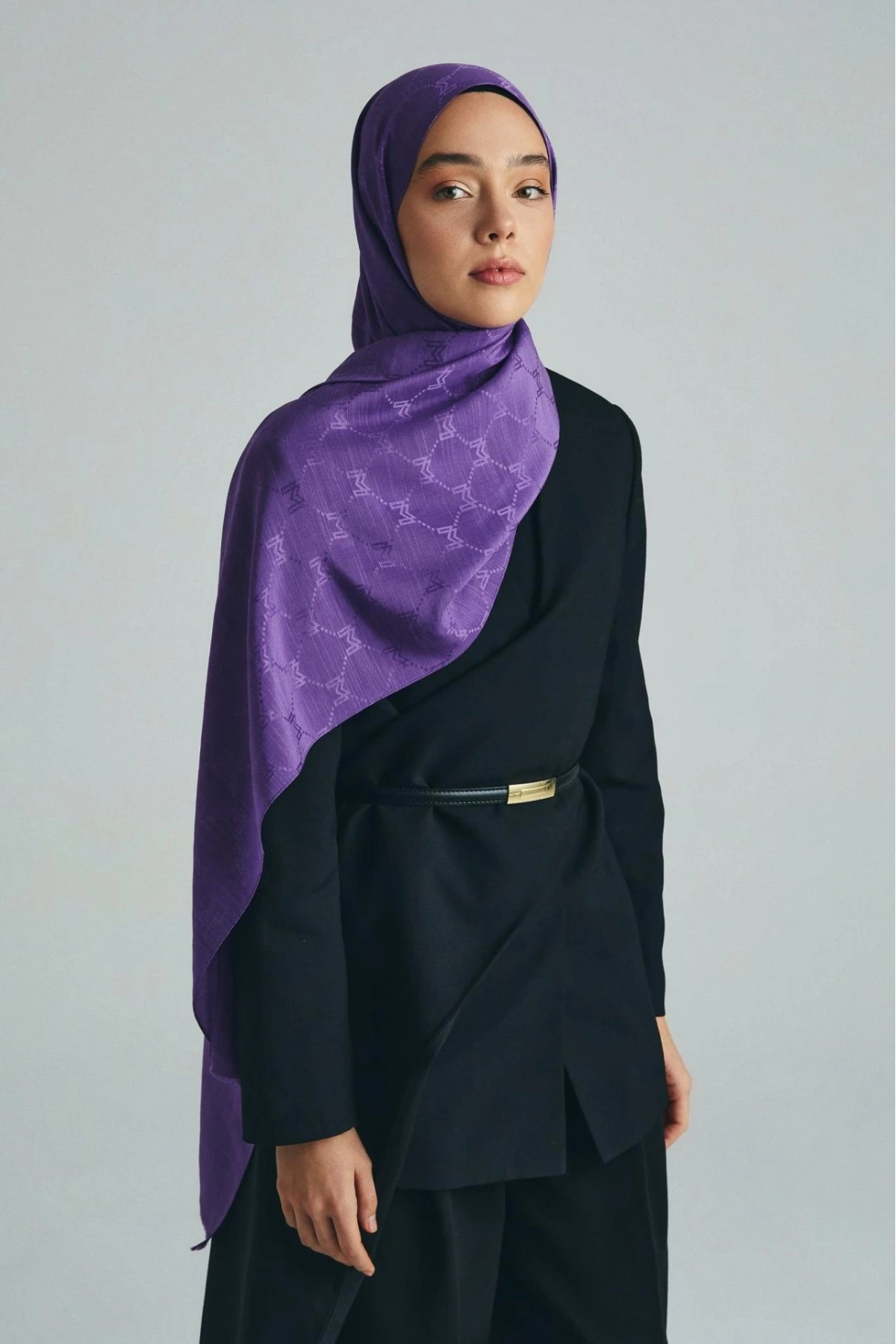 Maisa NEDA PAMUK İPEK ŞAL 70*190 CM - MOR