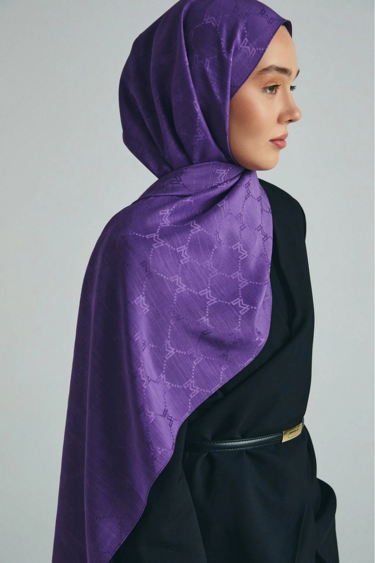 Maisa NEDA PAMUK İPEK ŞAL 70*190 CM - MOR