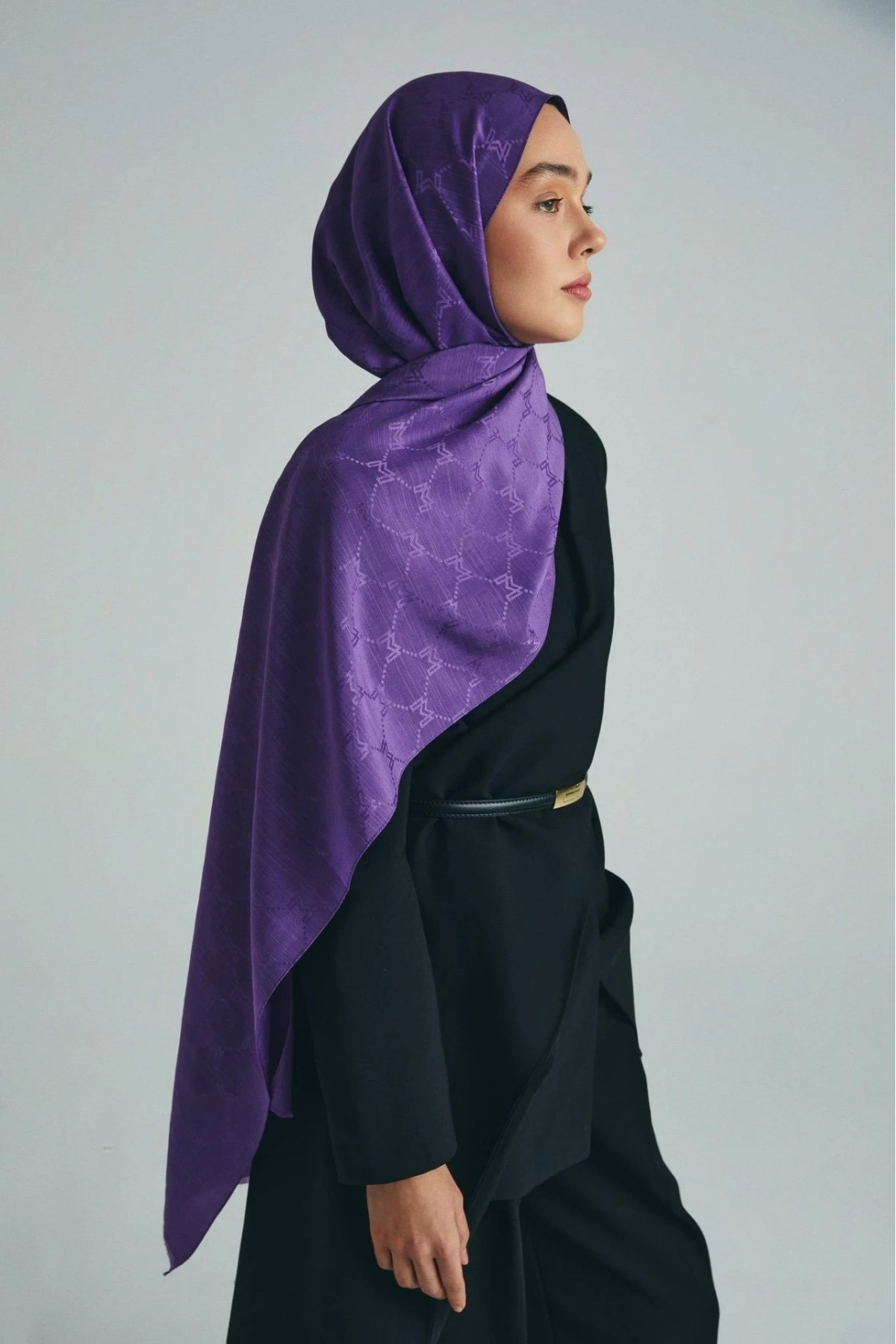 Maisa NEDA PAMUK İPEK ŞAL 70*190 CM - MOR