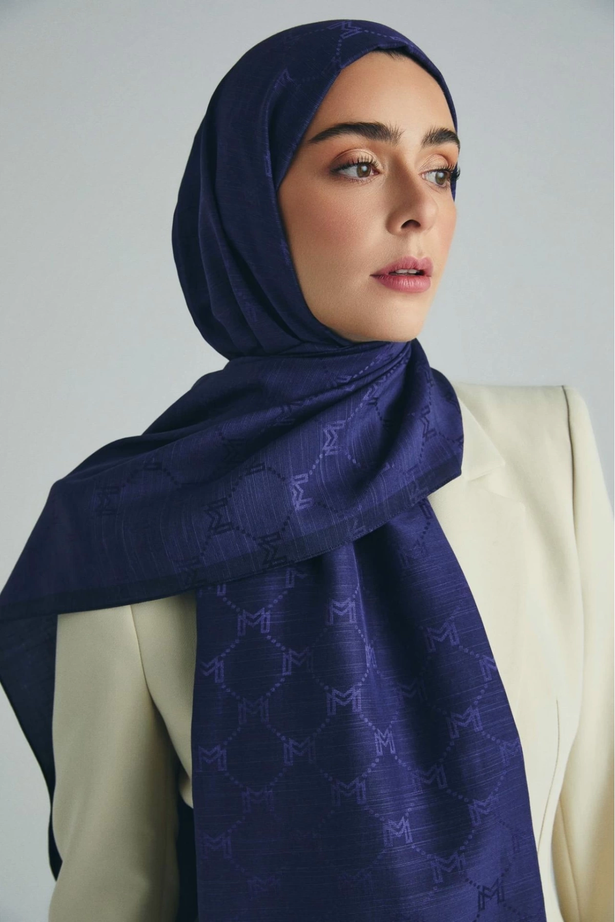Maisa NEDA PAMUK İPEK ŞAL 70*190 CM - MORCİVERT
