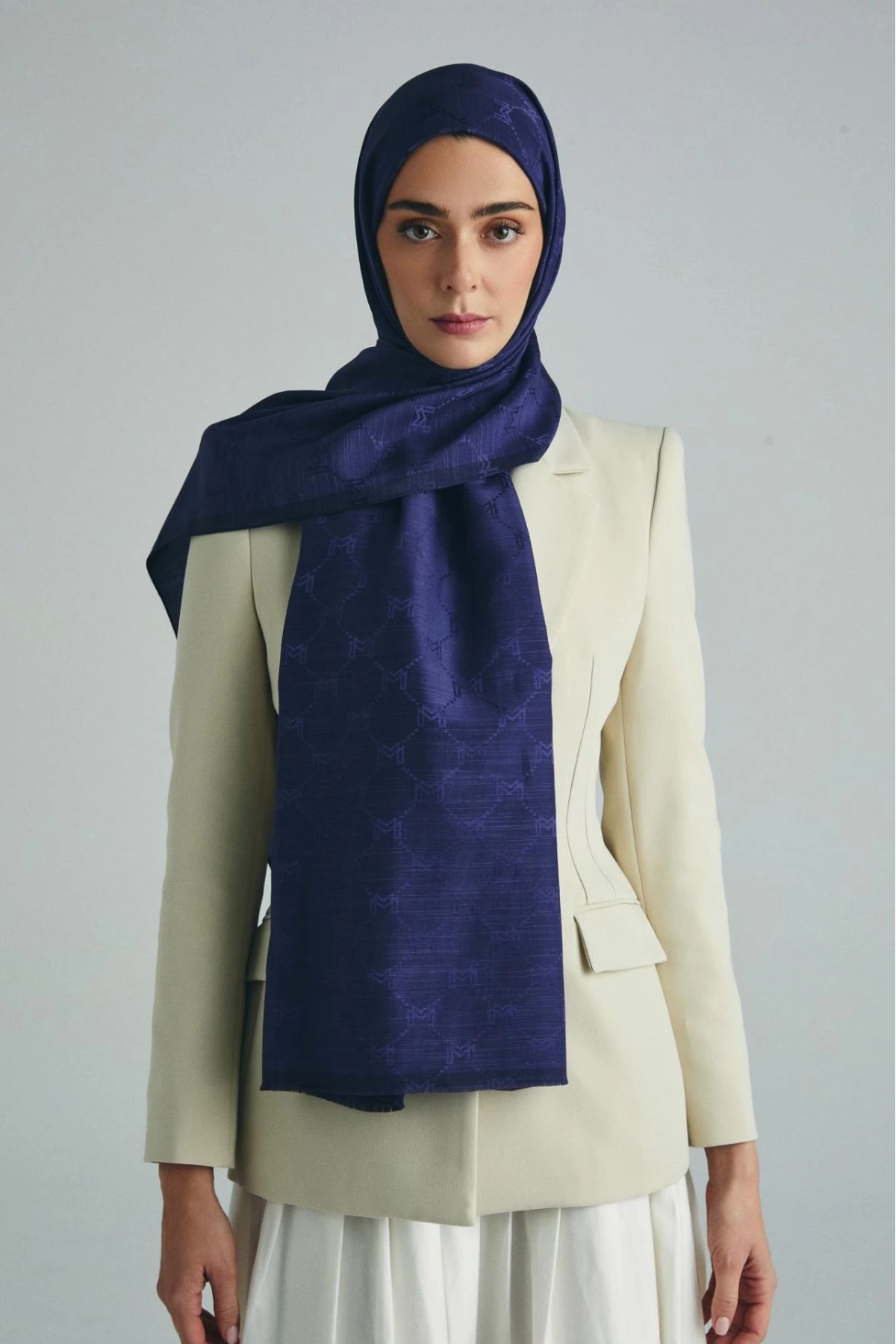 Maisa NEDA PAMUK İPEK ŞAL 70*190 CM - MORCİVERT