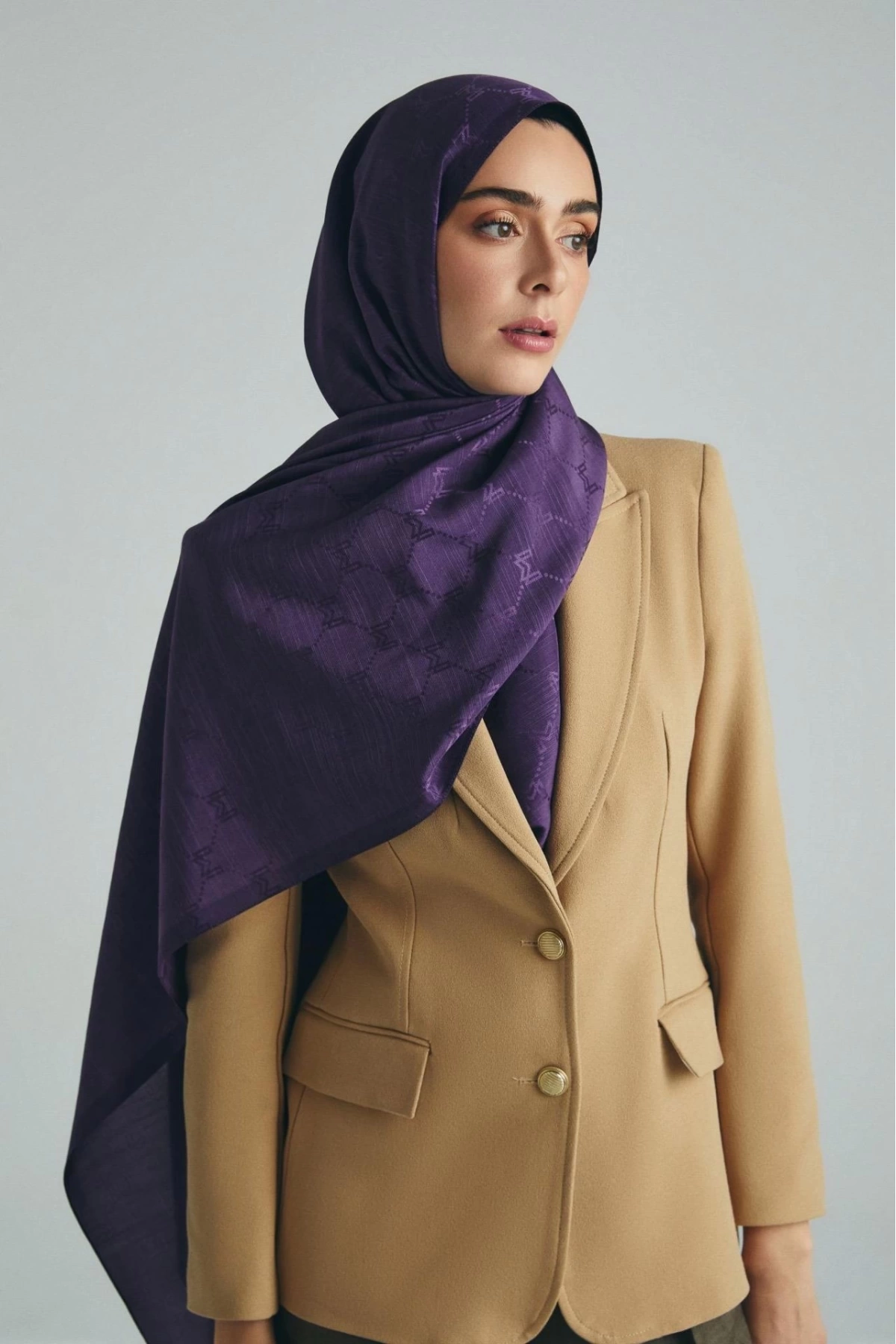 Maisa NEDA PAMUK İPEK ŞAL 70*190 CM - MÜRDÜM