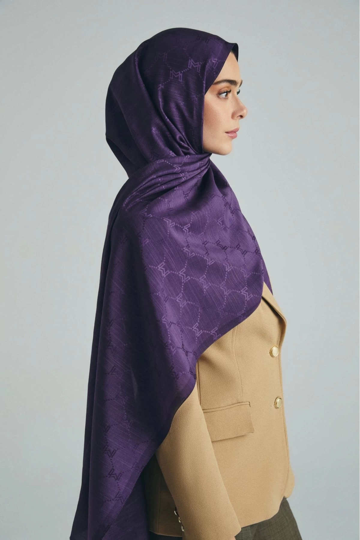 Maisa NEDA PAMUK İPEK ŞAL 70*190 CM - MÜRDÜM