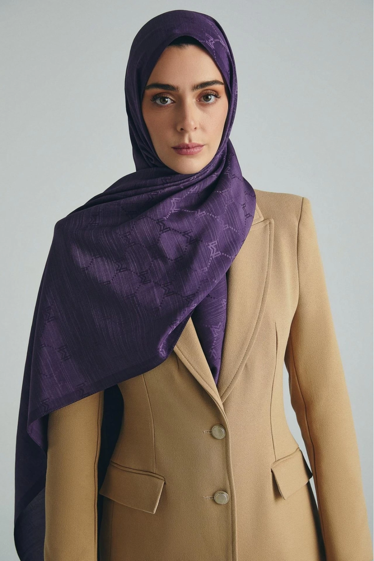 Maisa NEDA PAMUK İPEK ŞAL 70*190 CM - MÜRDÜM