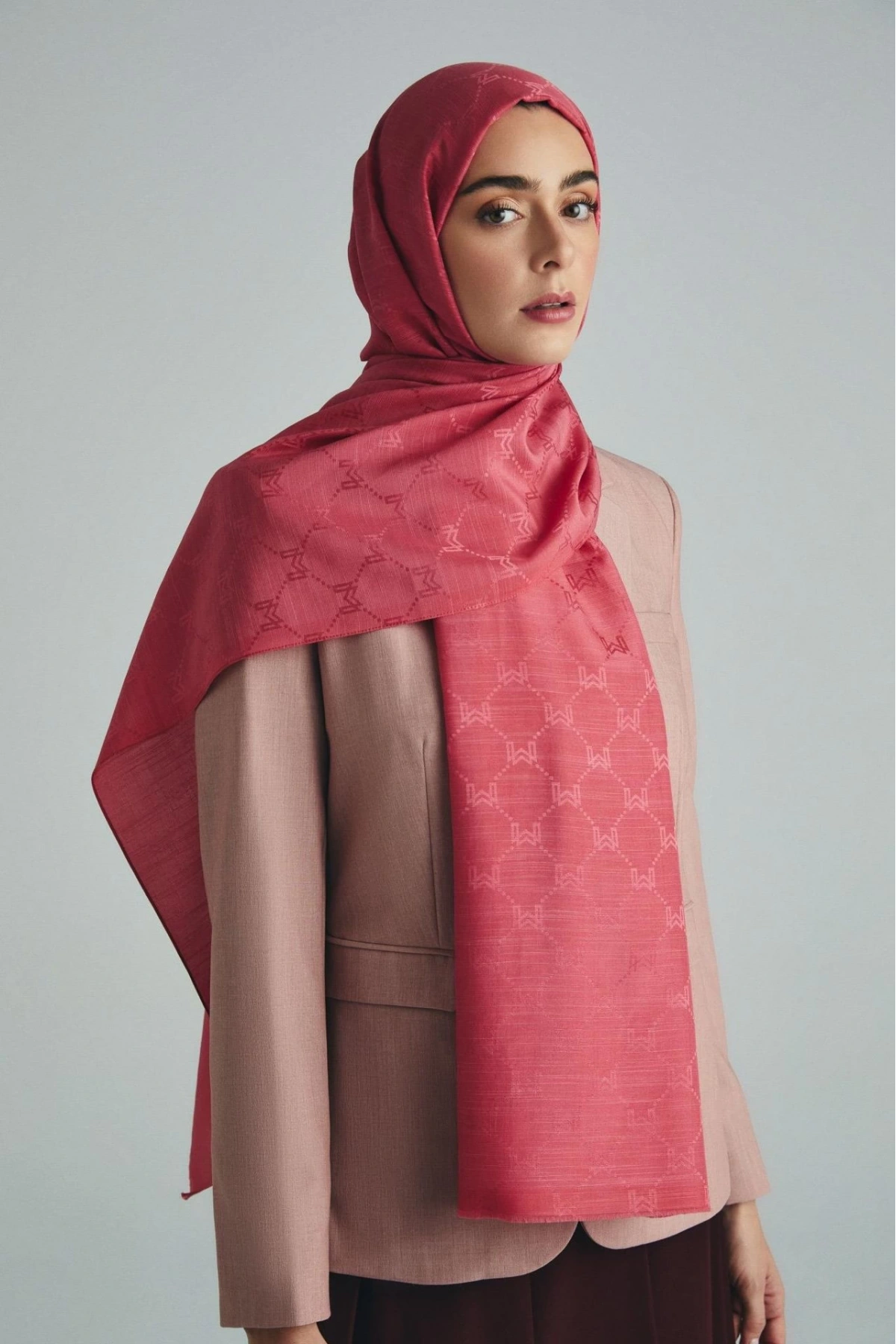 Maisa NEDA PAMUK İPEK ŞAL 70*190 CM - PEMBE