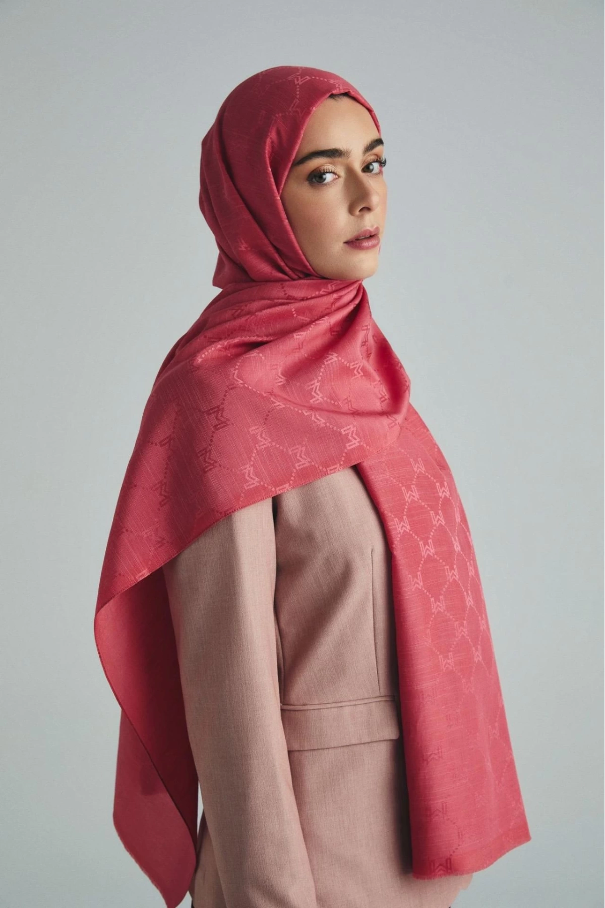 Maisa NEDA PAMUK İPEK ŞAL 70*190 CM - PEMBE