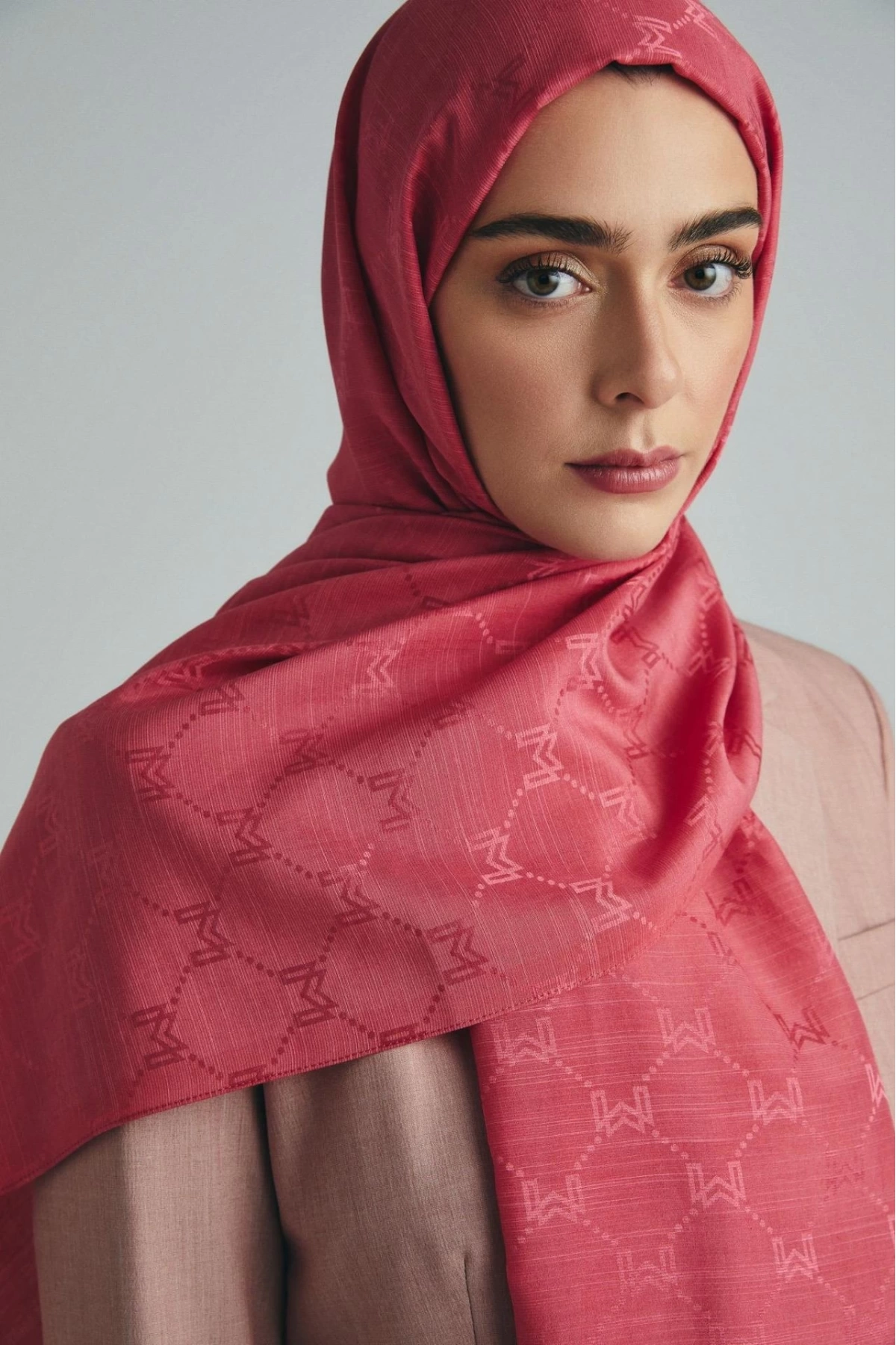 Maisa NEDA PAMUK İPEK ŞAL 70*190 CM - PEMBE