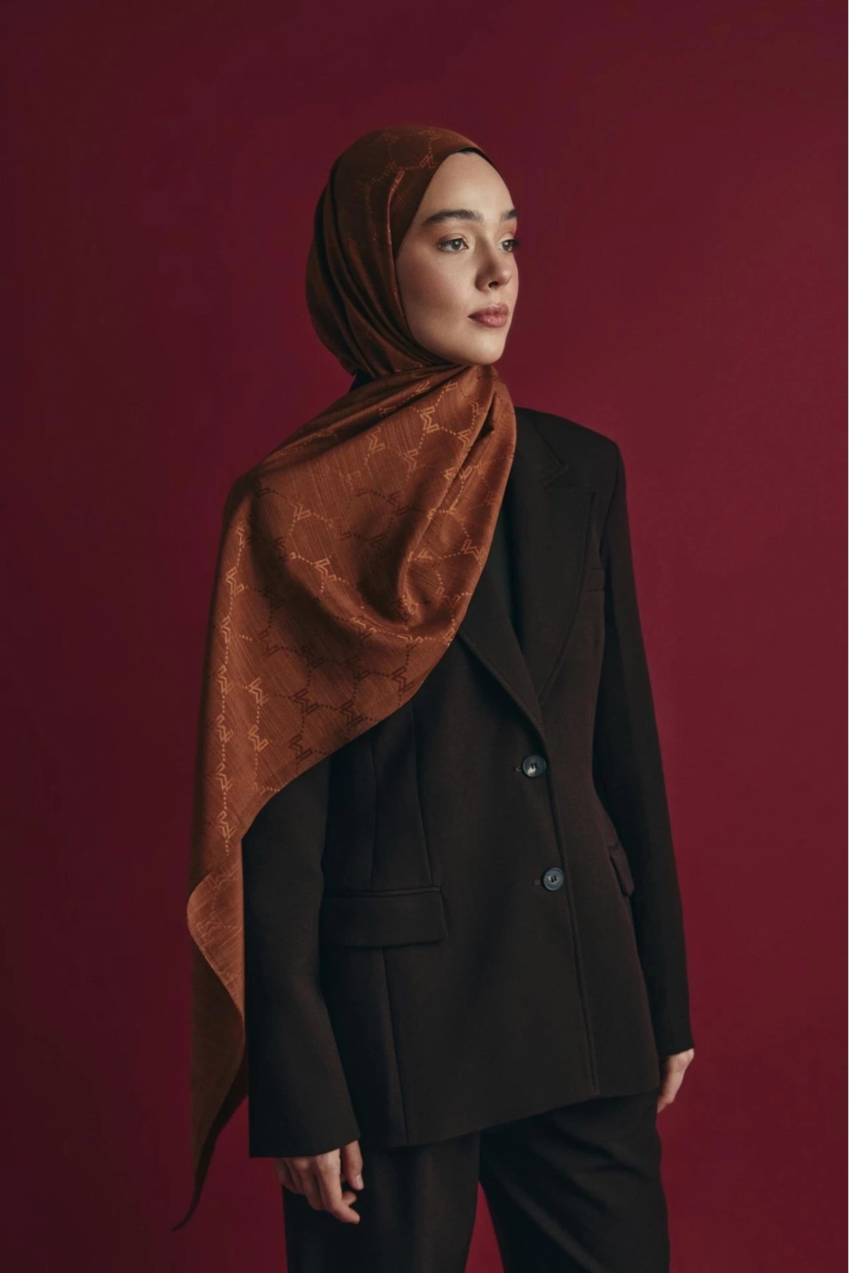Maisa NEDA PAMUK İPEK ŞAL 70*190 CM - TARÇIN