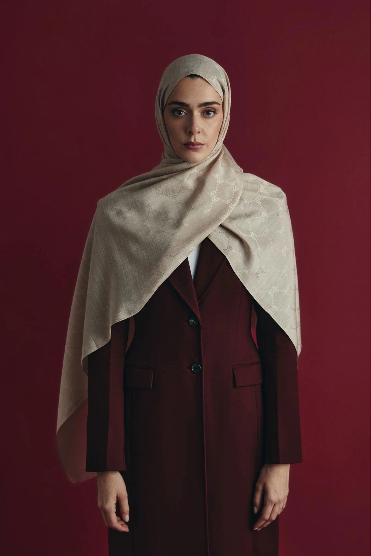 Maisa NEDA PAMUK İPEK ŞAL 70*190 CM - TAŞ