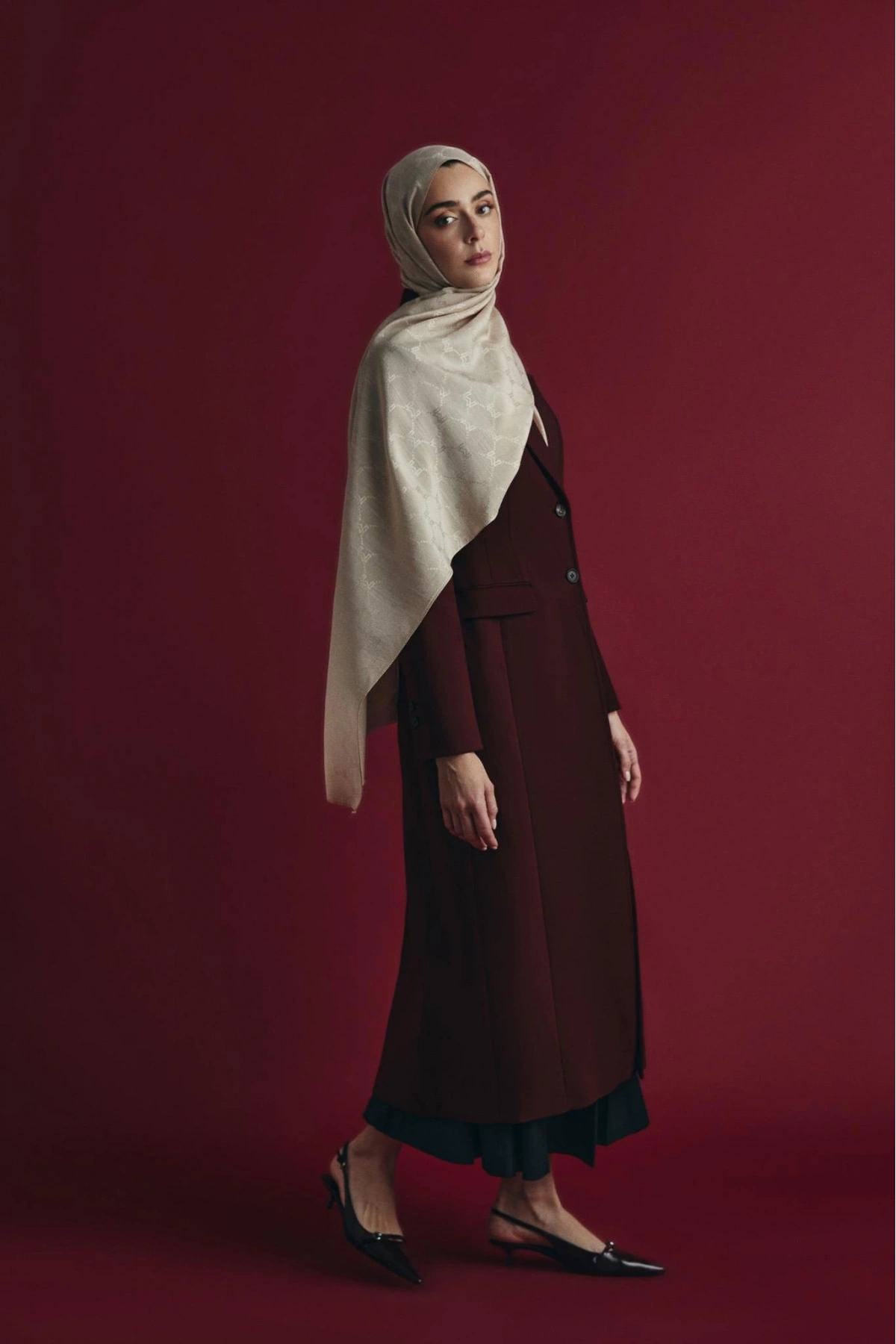 Maisa NEDA PAMUK İPEK ŞAL 70*190 CM - TAŞ