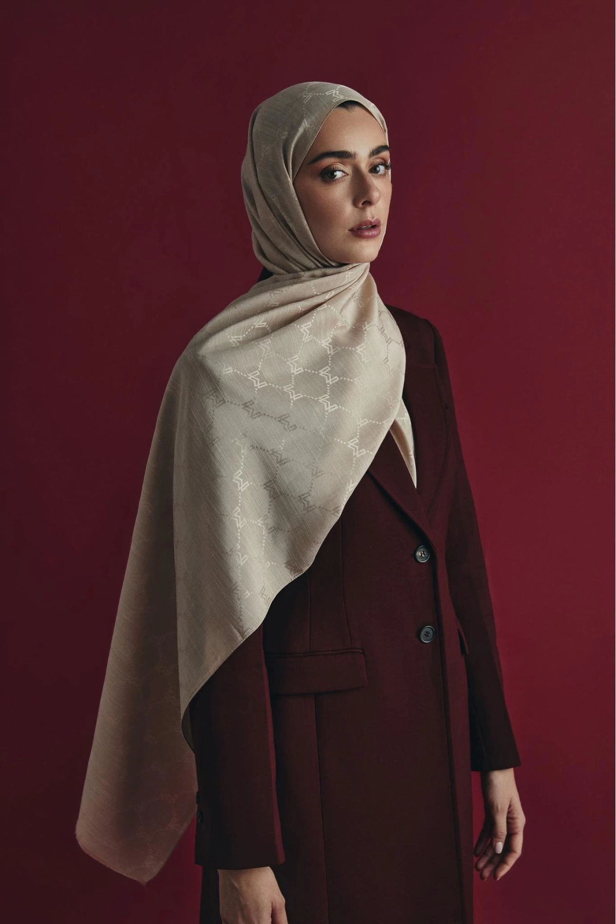 Maisa NEDA PAMUK İPEK ŞAL 70*190 CM - TAŞ