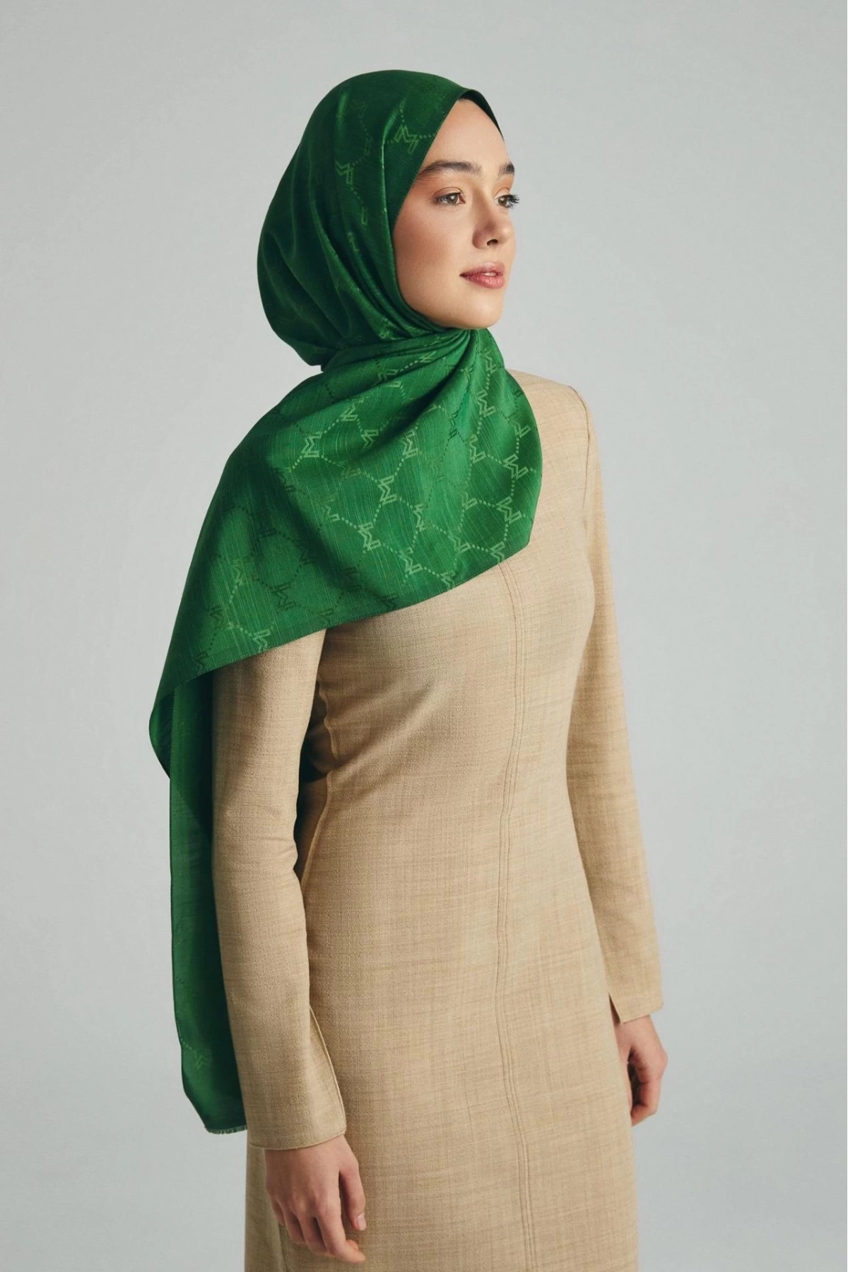 Maisa NEDA PAMUK İPEK ŞAL 70*190 CM - YEŞİL