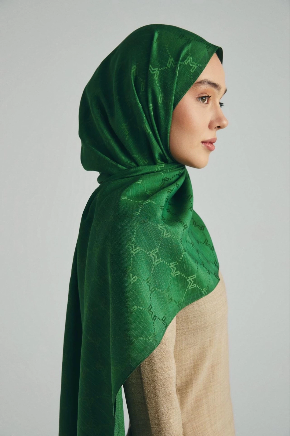 Maisa NEDA PAMUK İPEK ŞAL 70*190 CM - YEŞİL