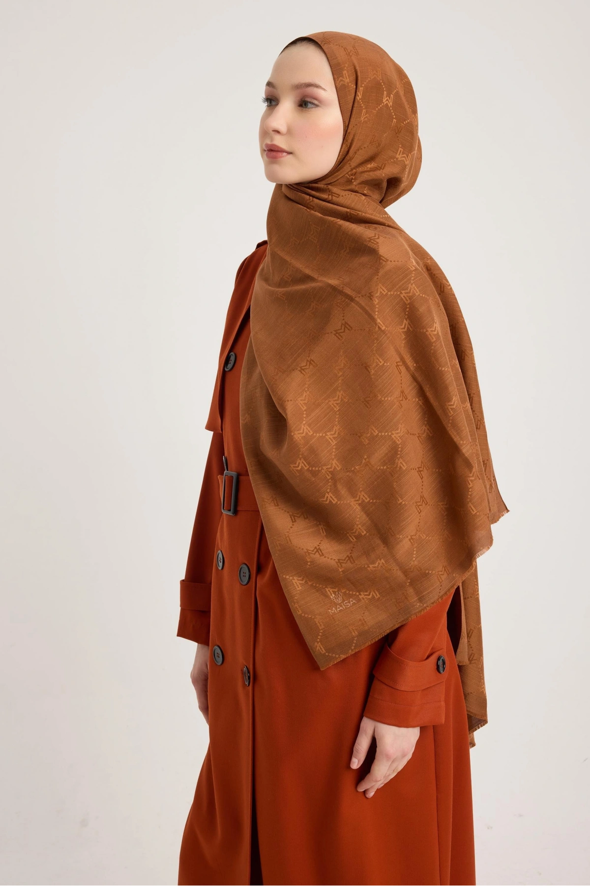 Maisa NEDA PAMUK İPEK ŞAL 70*190 CM - TABA