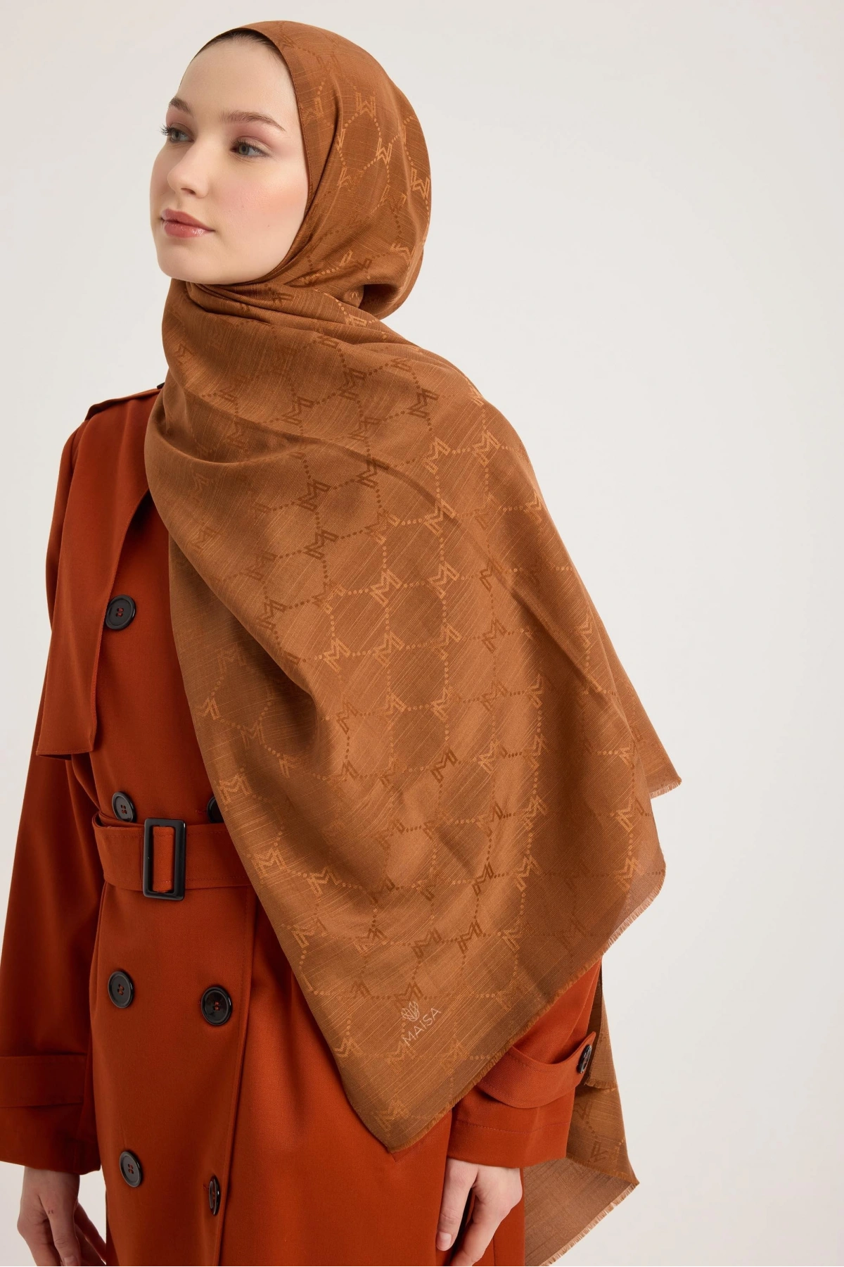 Maisa NEDA PAMUK İPEK ŞAL 70*190 CM - TABA