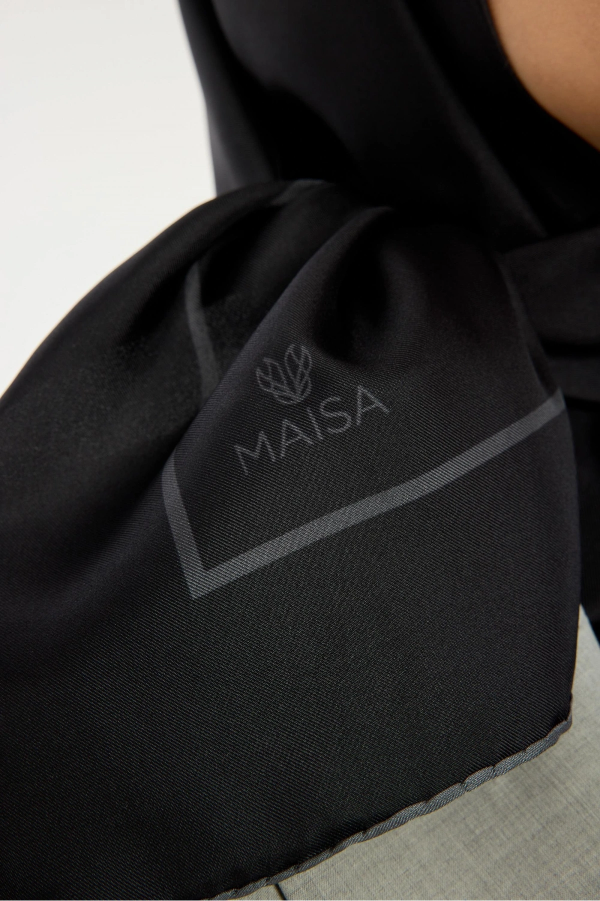 Maisa PAK TİVİL İPEK EŞARP 90*90 CM - ANTRASİT