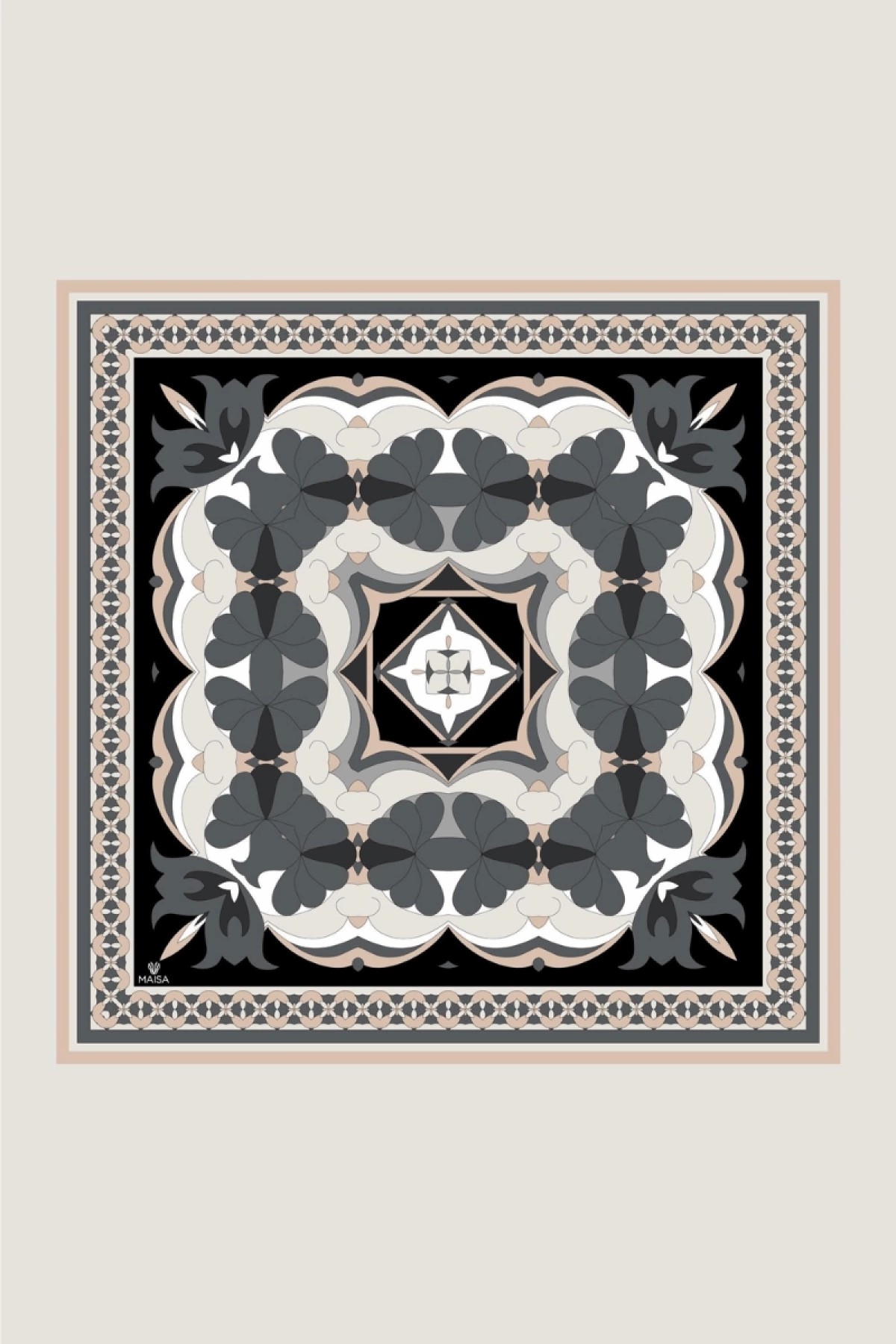 Maisa RANA TİVİL İPEK EŞARP 90*90 CM - ANTRASİT
