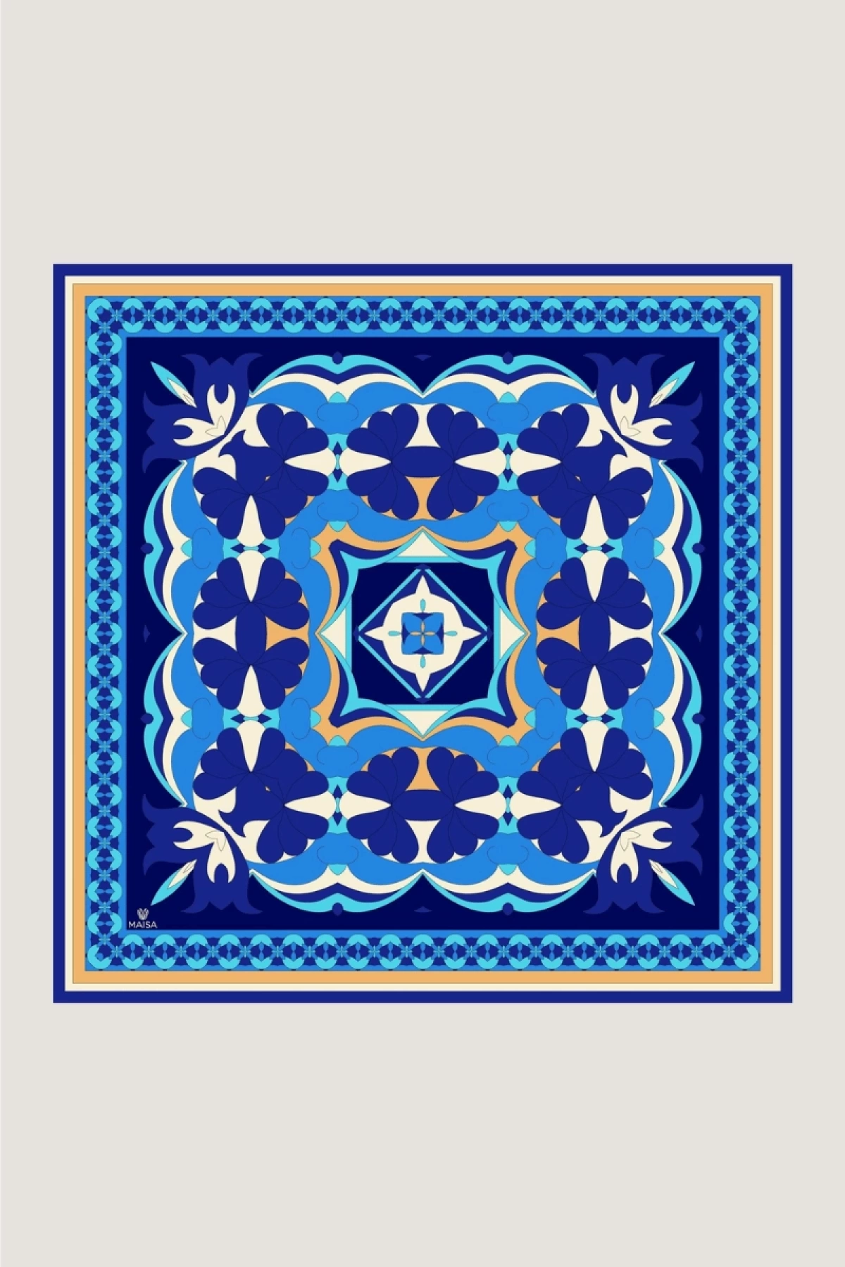 Maisa RANA TİVİL İPEK EŞARP 90*90 CM - MAVİ