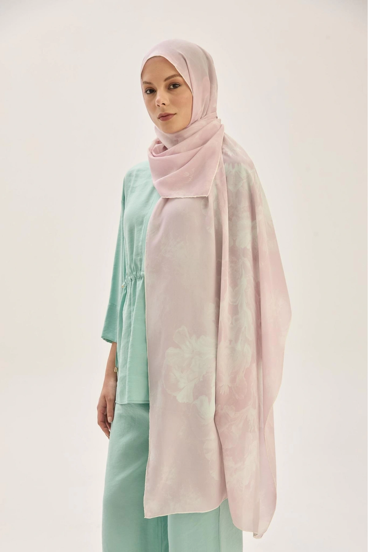 Maisa REYYA KREP İPEK ŞAL 70*190 CM - PEMBE