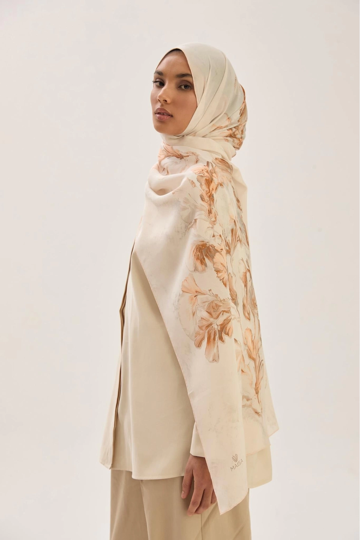 Maisa REYYA KREP İPEK ŞAL 70*190 CM - SOMON