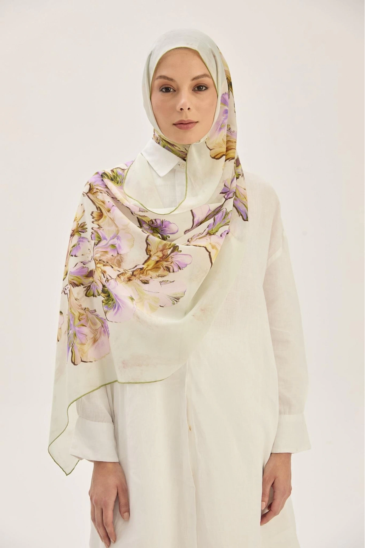 Maisa REYYA KREP İPEK ŞAL 70*190 CM - YEŞİL