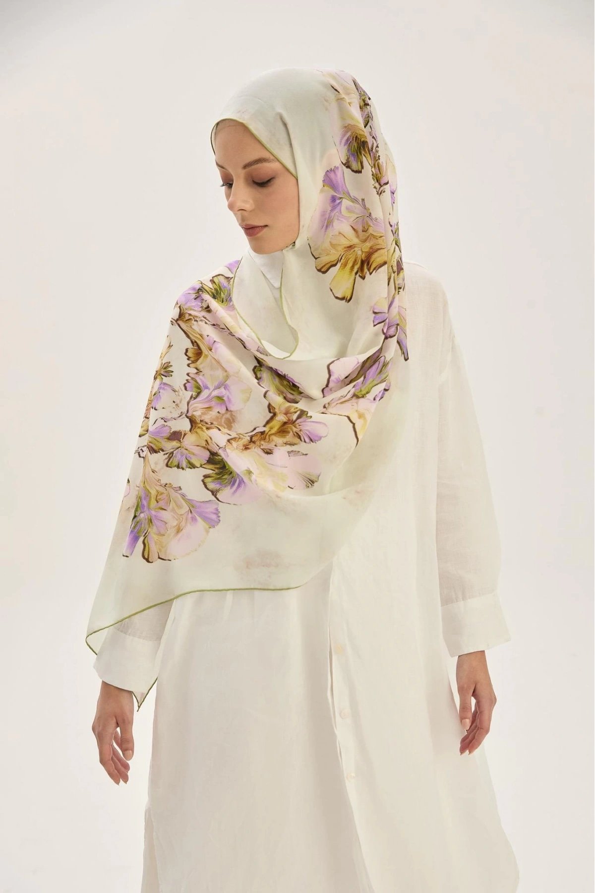 Maisa REYYA KREP İPEK ŞAL 70*190 CM - YEŞİL