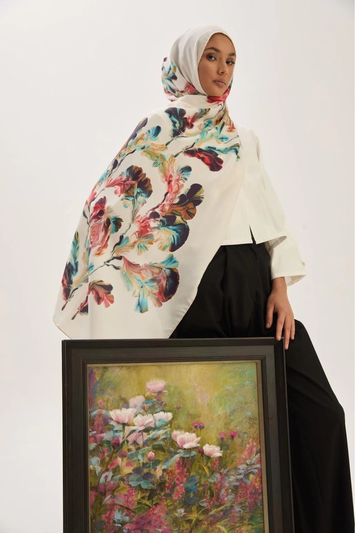 Maisa REYYA PAMUK İPEK ŞAL 70*190 CM - EKRU