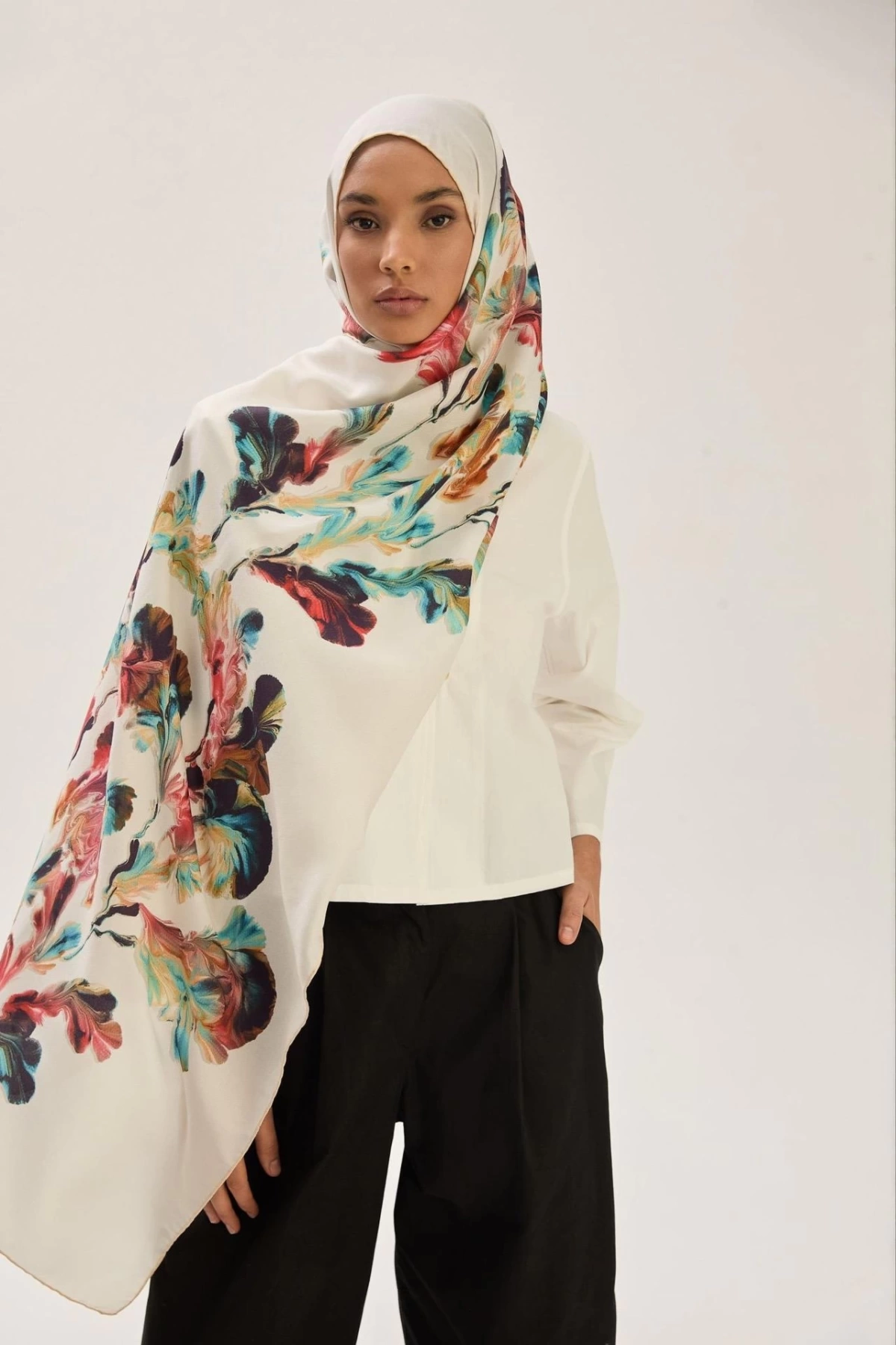 Maisa REYYA PAMUK İPEK ŞAL 70*190 CM - EKRU
