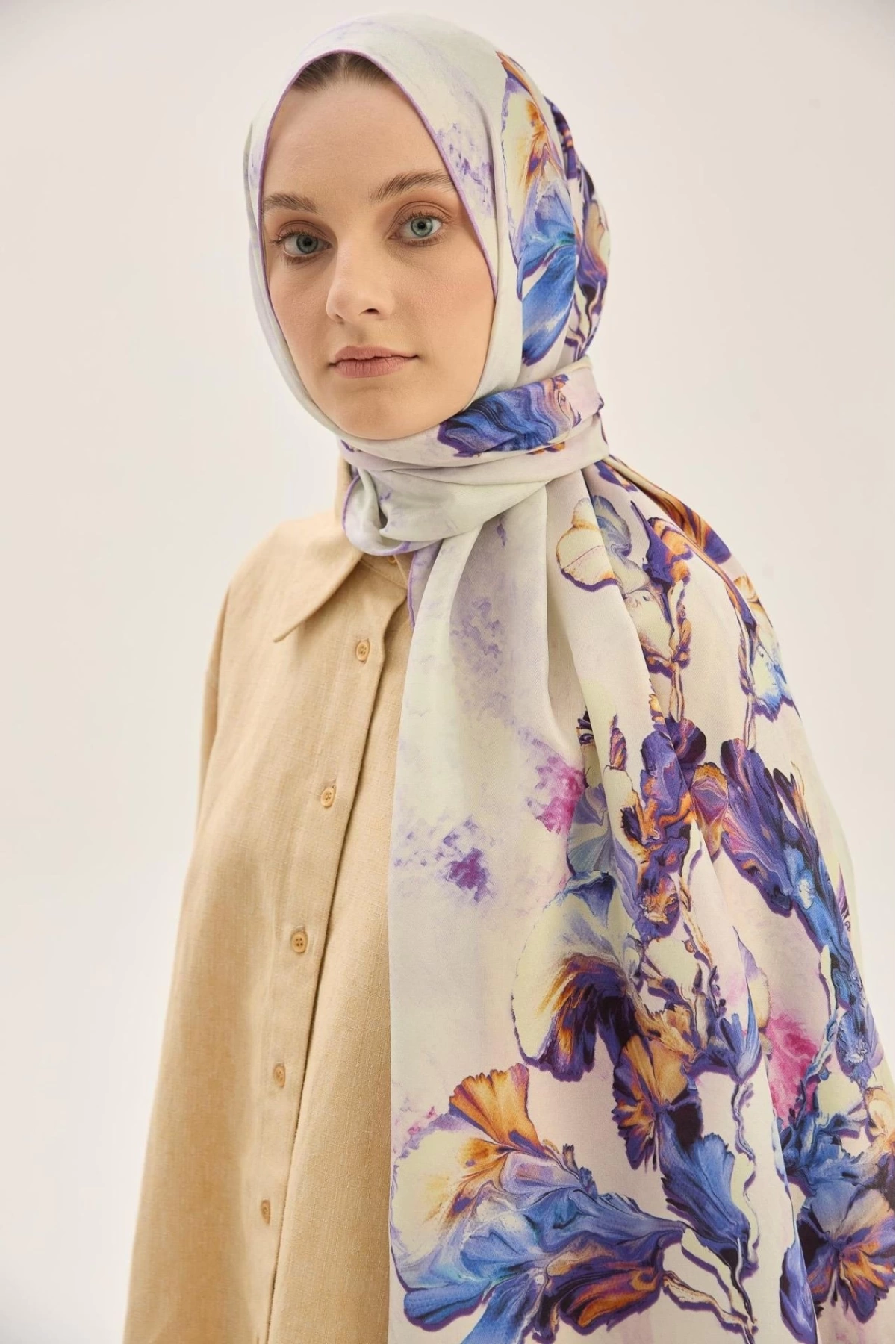 Maisa REYYA PAMUK İPEK ŞAL 70*190 CM - LİLA