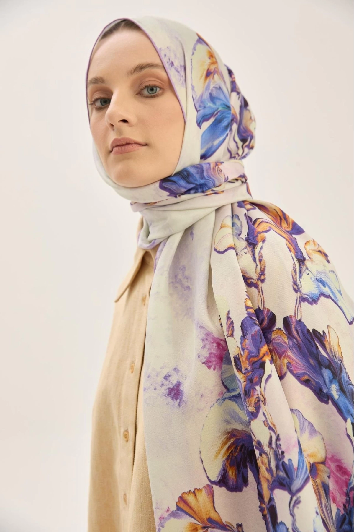 Maisa REYYA PAMUK İPEK ŞAL 70*190 CM - LİLA