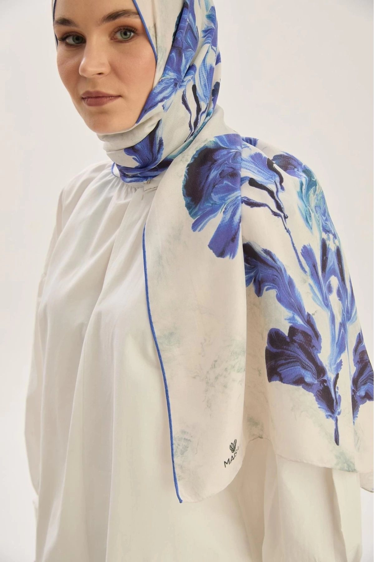 Maisa REYYA COTTON SILK SCARF 70*190 CM - BLUE