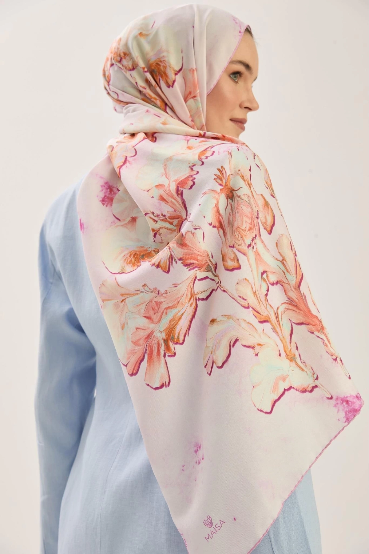 Maisa REYYA PAMUK İPEK ŞAL 70*190 CM - PEMBE