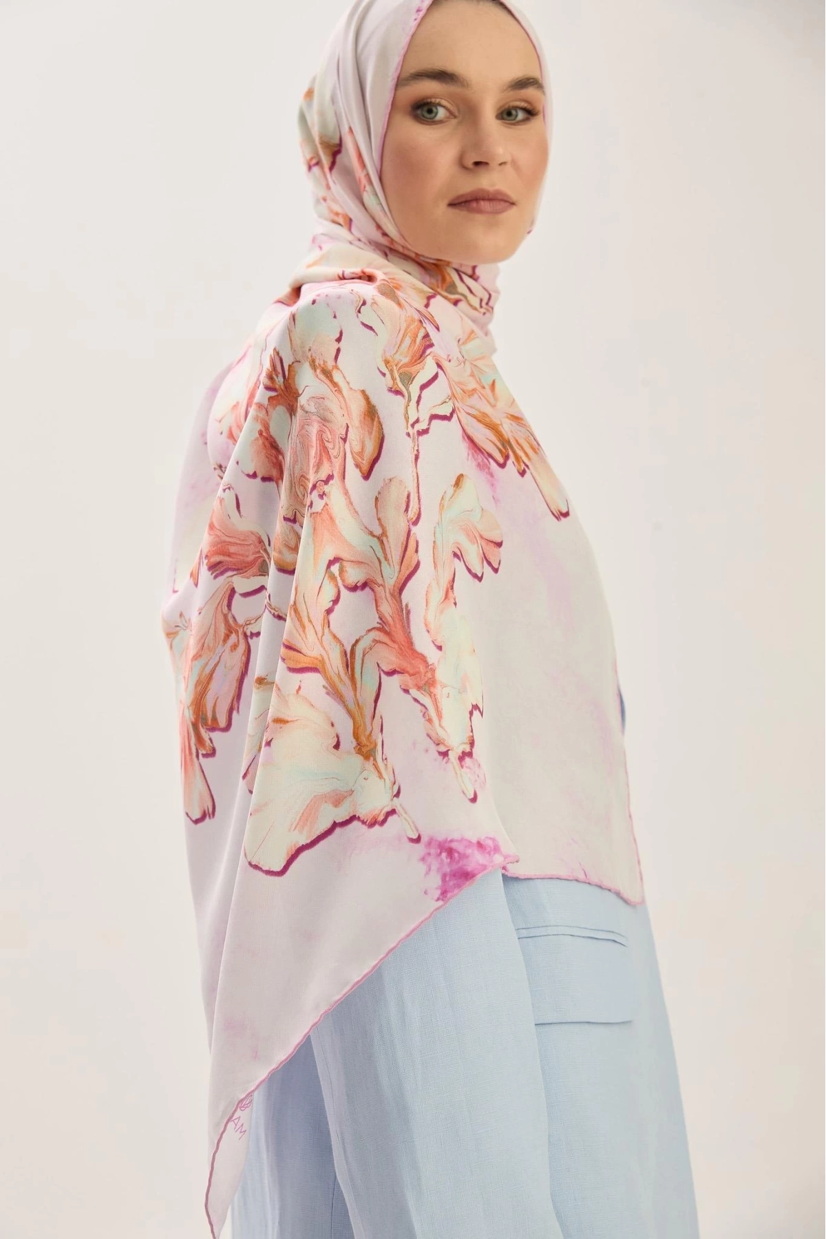 Maisa REYYA PAMUK İPEK ŞAL 70*190 CM - PEMBE