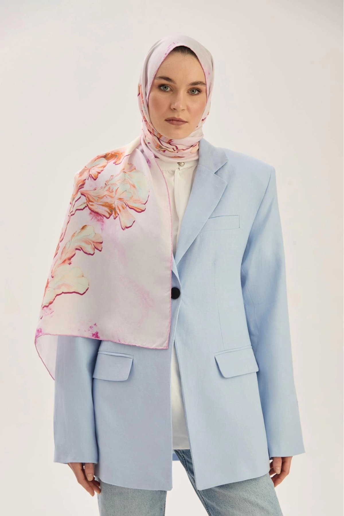 Maisa REYYA PAMUK İPEK ŞAL 70*190 CM - PEMBE