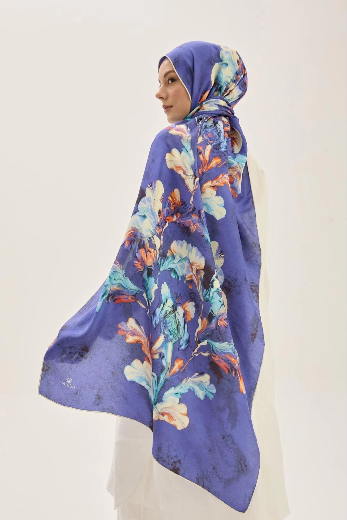 Maisa REYYA PAMUK İPEK ŞAL 70*190 CM - SAKS