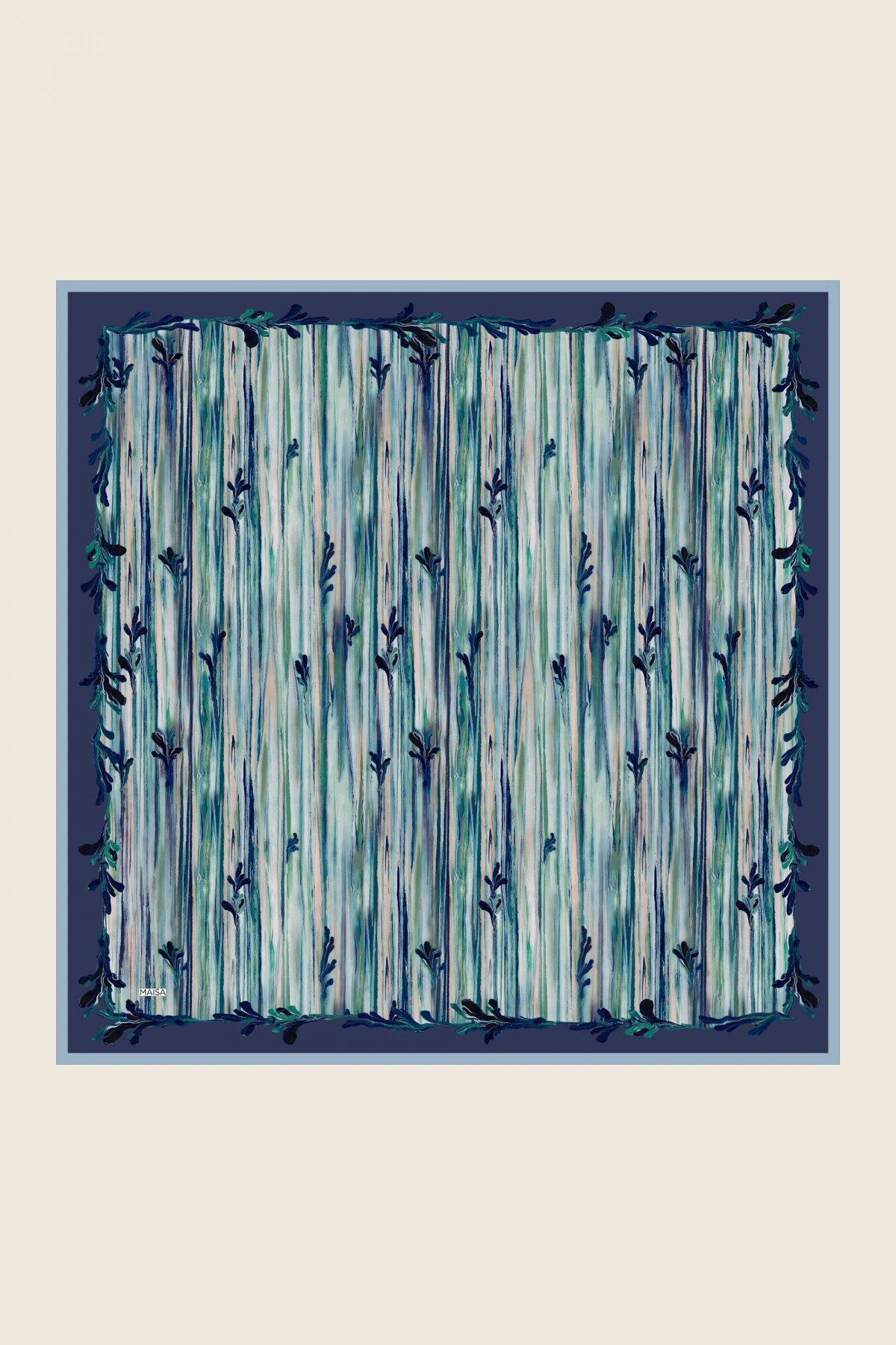 Maisa SUZEN PAMUK İPEK EŞARP 100*100 CM - MAVİ