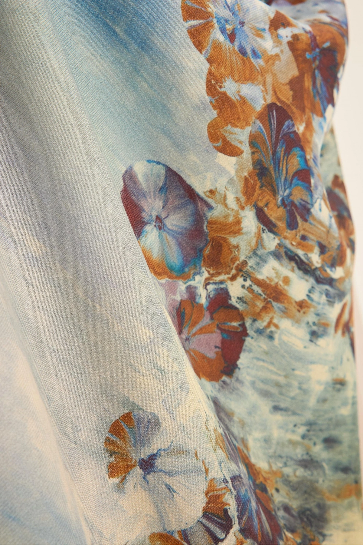 Maisa YONCA PAMUK İPEK ŞAL 70*190 CM - KAHVERENGİ