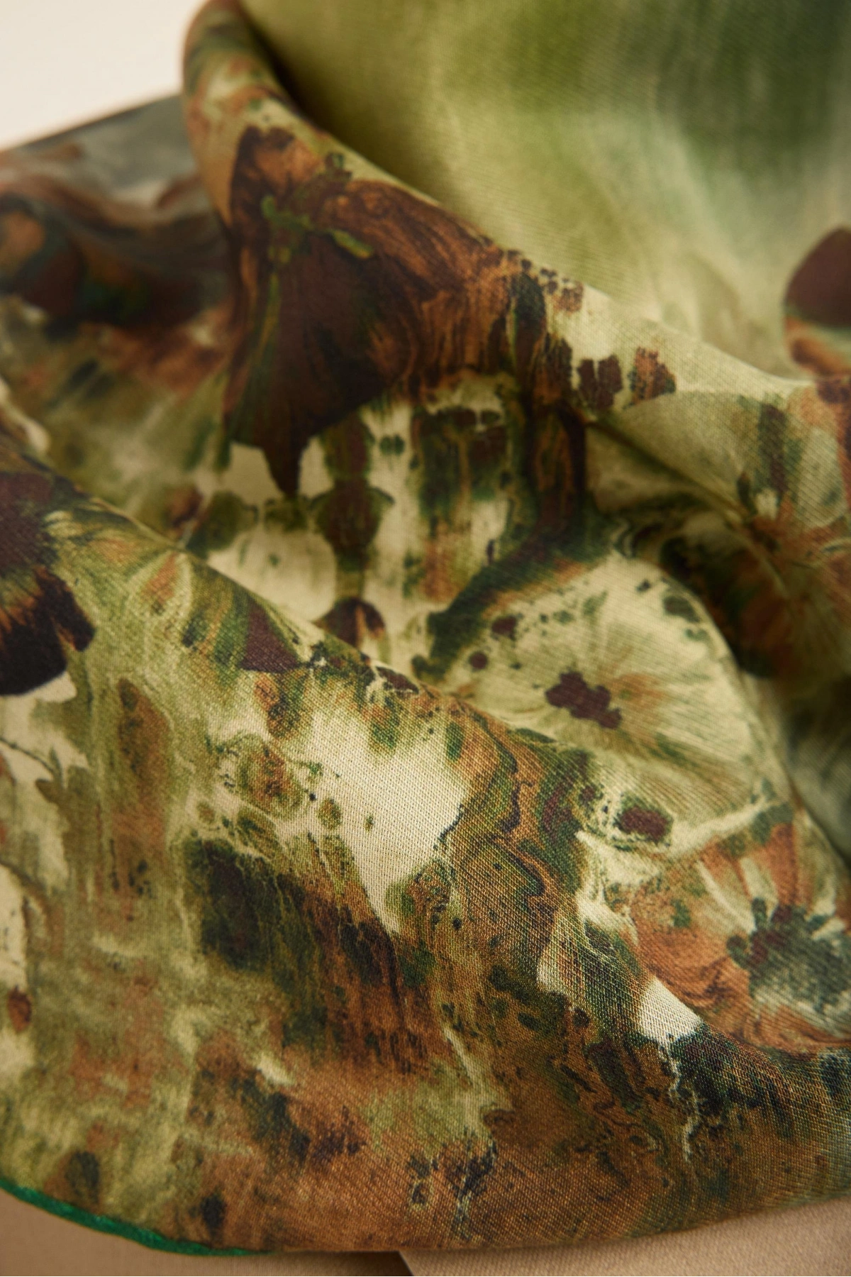 Maisa YONCA PAMUK İPEK ŞAL 70*190 CM - YEŞİL