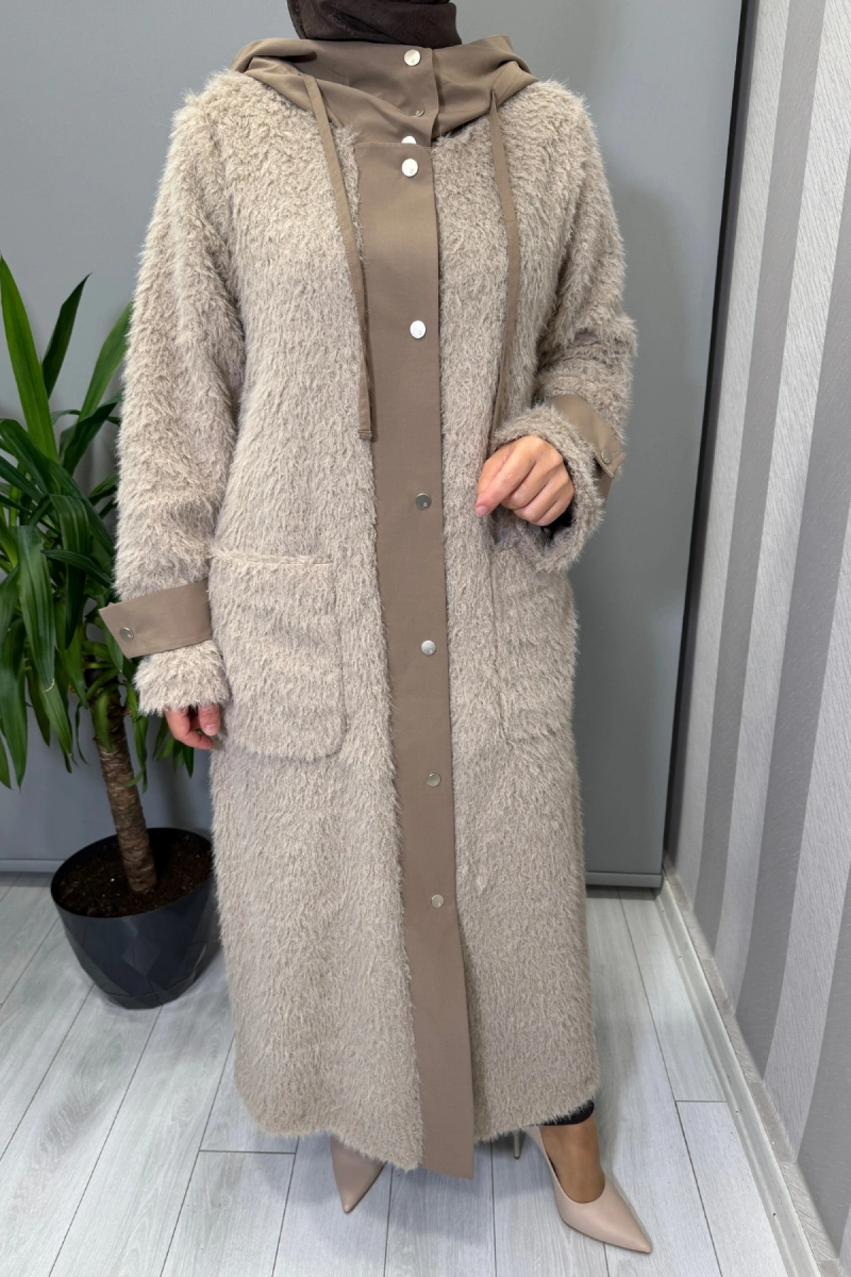 Mascara Dik Yaka Cepli Kap Vizon 56MK6112