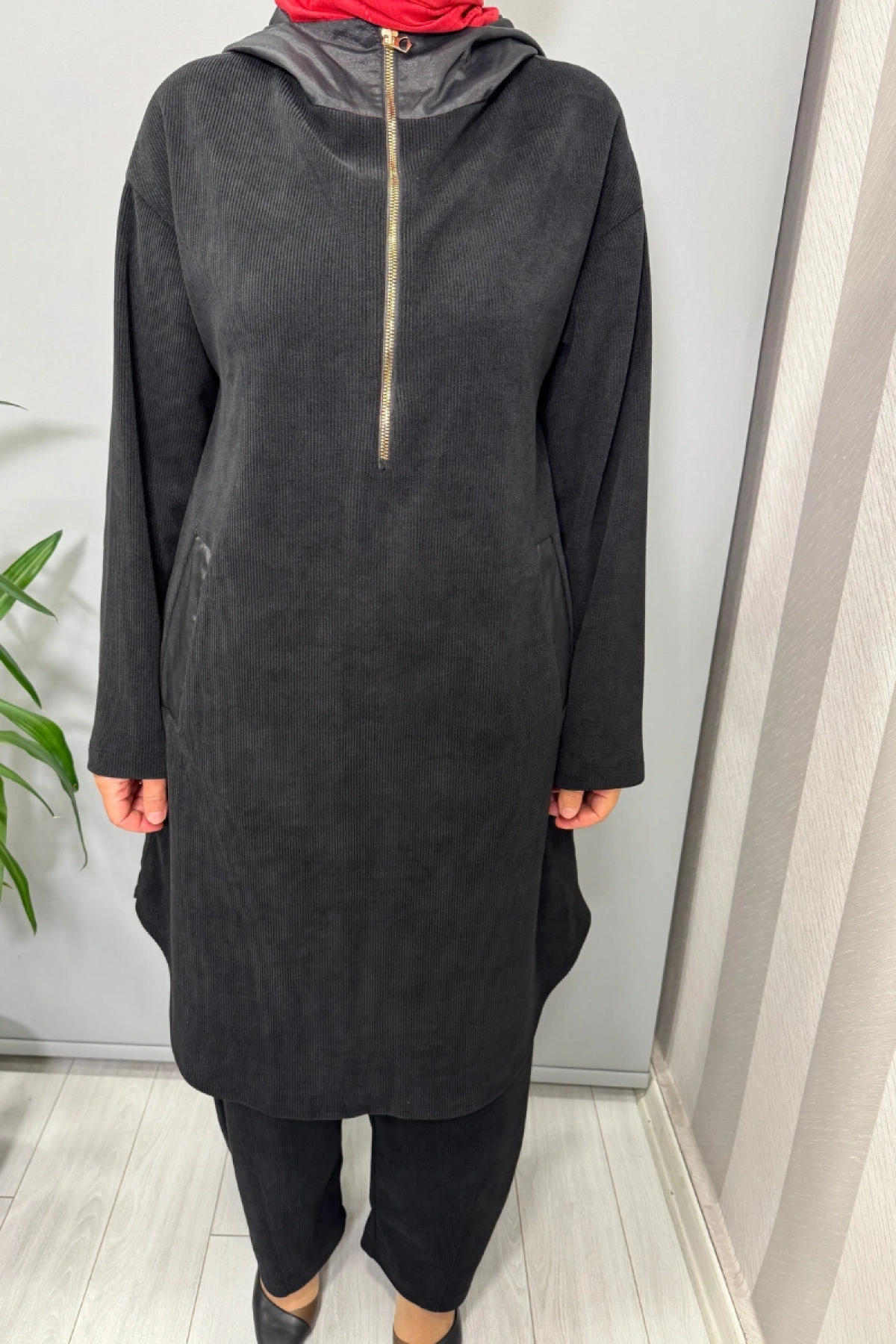 Mascara Kapüşonlu Tunik Siyah 56MK2140