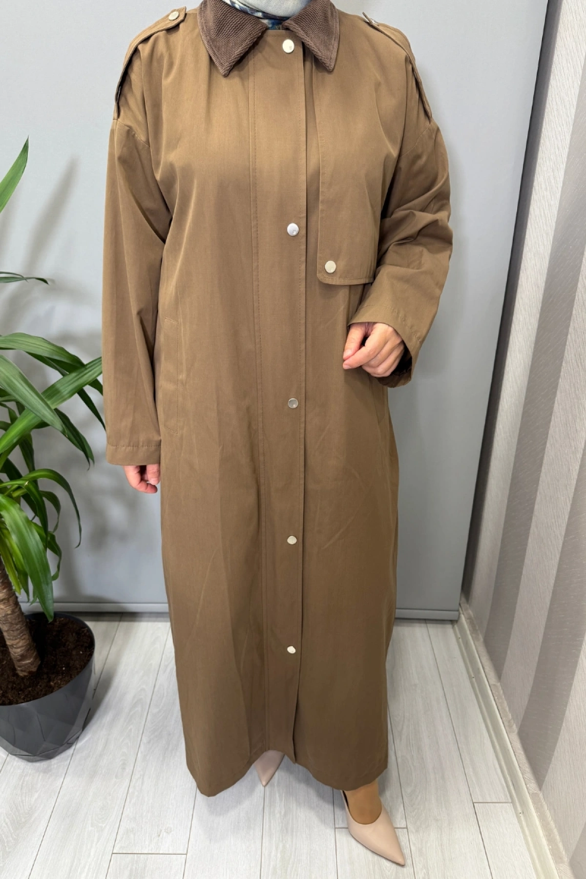 Mascara Omuzlar Apoletli Trenç Kahve 56MK6104