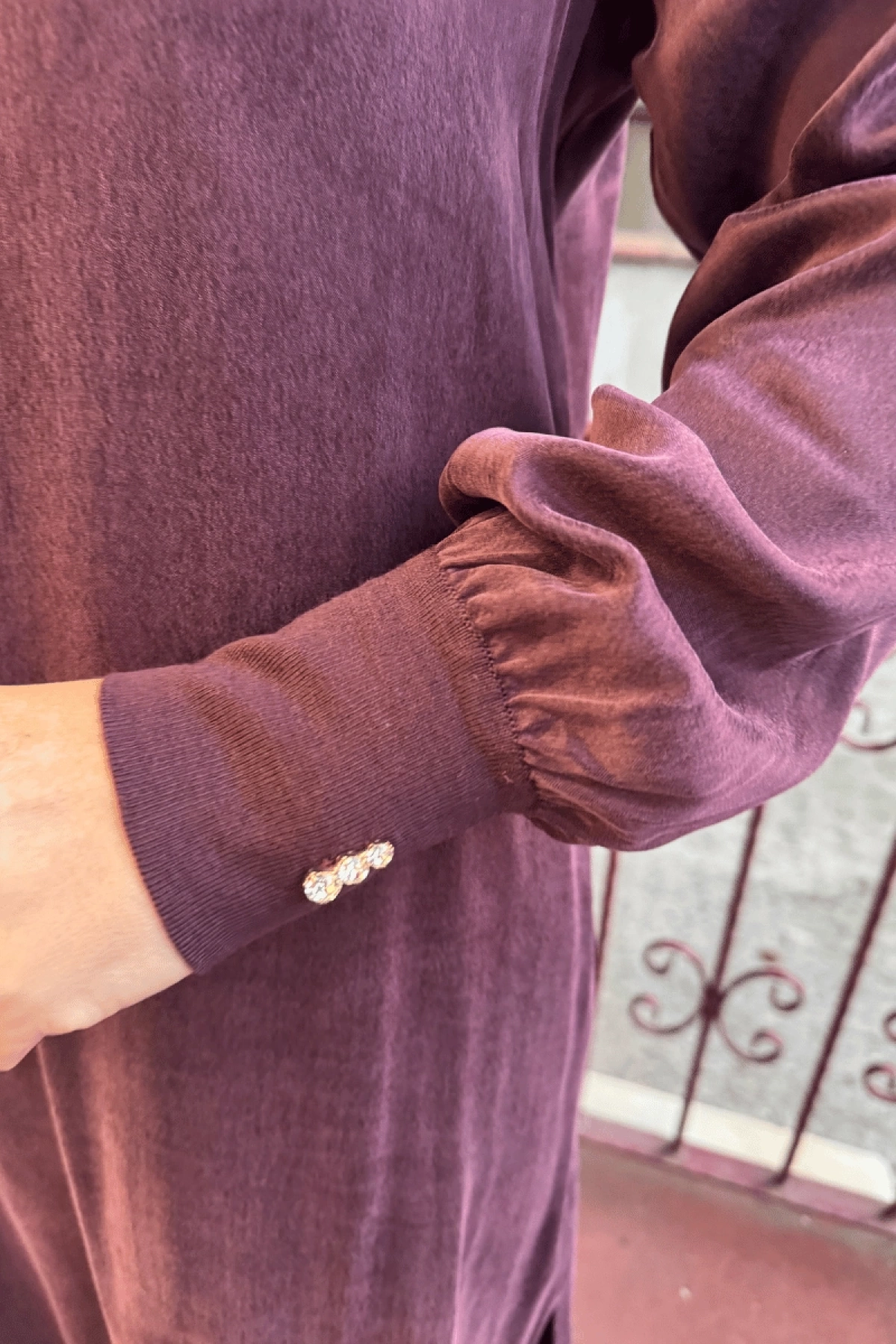 Miss Dalida A Kesim Cupro Tunik Bordo T25K-6004