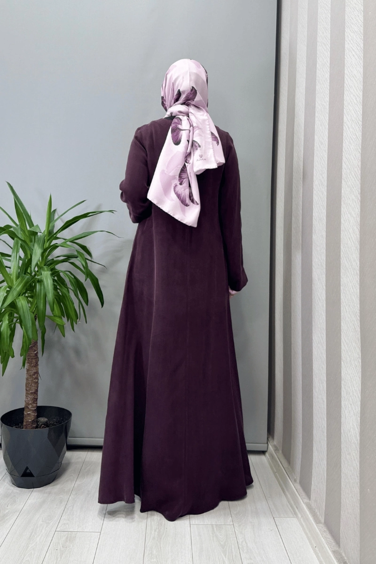 Miss Dalida Broş Detaylı A Kesim Cupro Elbise Bordo T25Y-4042