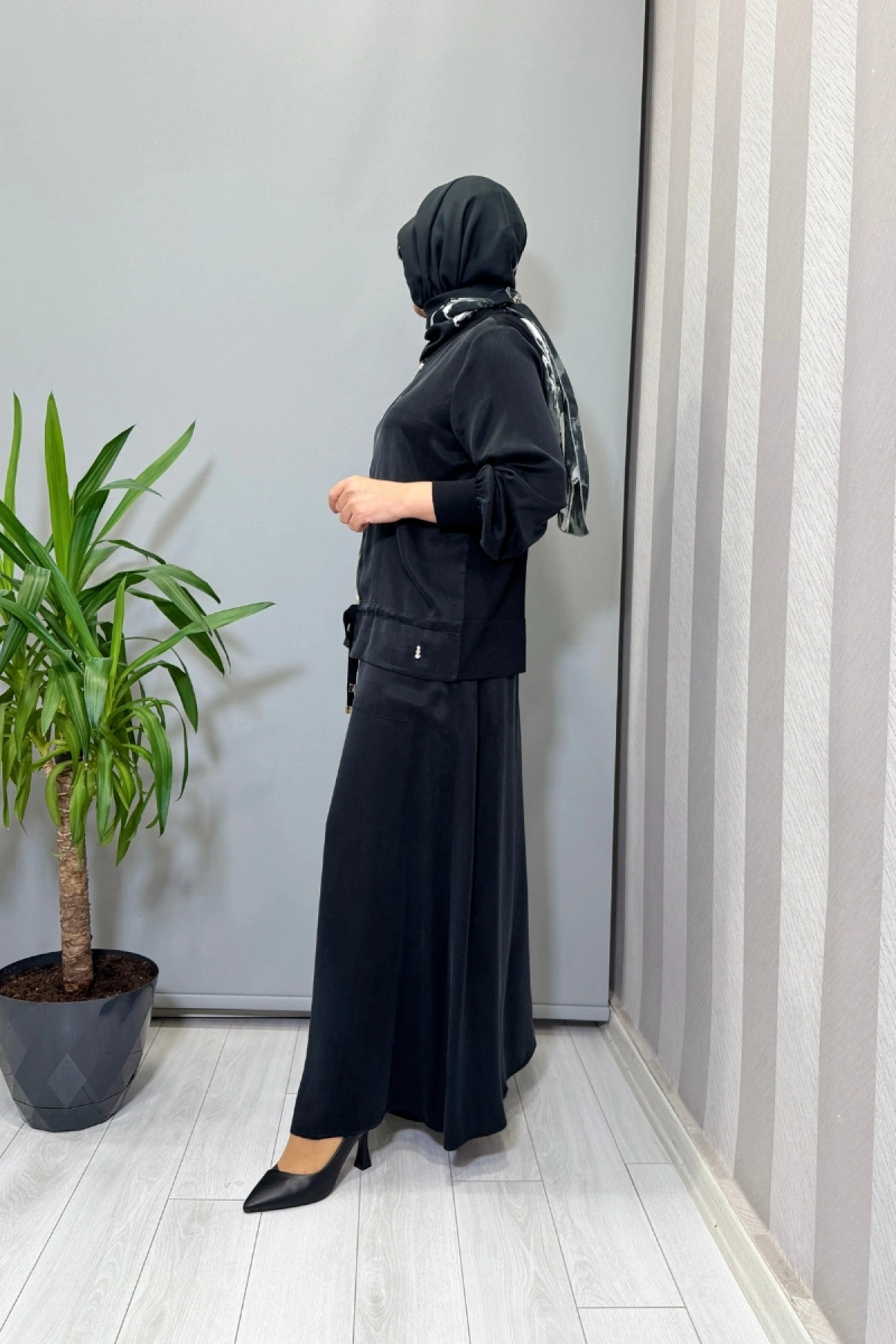 Miss Dalida Cupro İpek Takım Siyah T26K-8200 (T26K-2003)