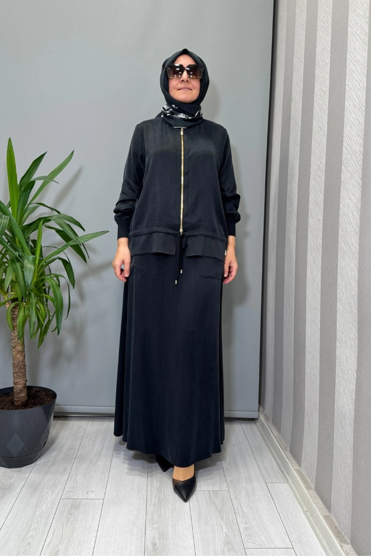 Miss Dalida Cupro İpek Takım Siyah T26K-8200 (T26K-2003)