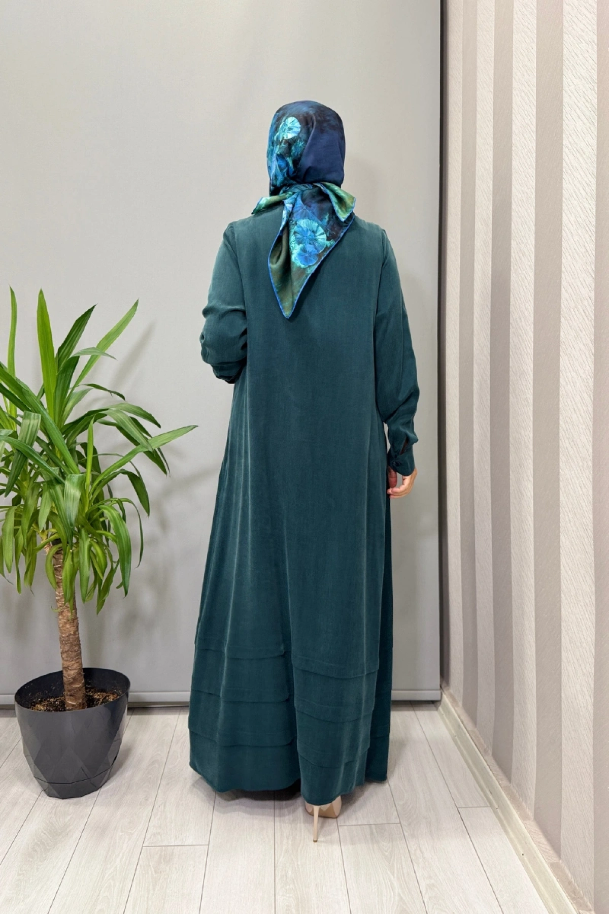 Miss Dalida Cupro İpek Elbise Petrol T26K-4024