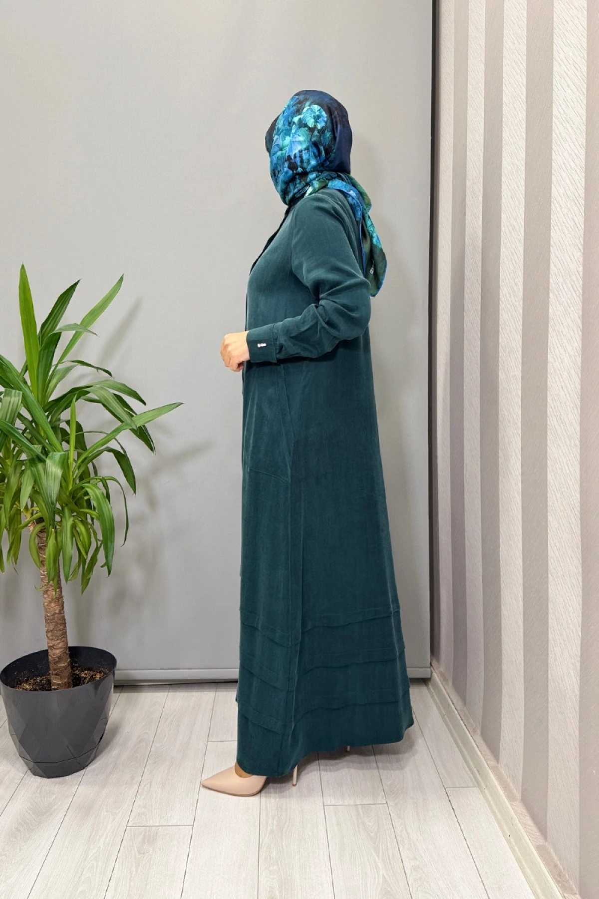 Miss Dalida Cupro İpek Elbise Petrol T26K-4024