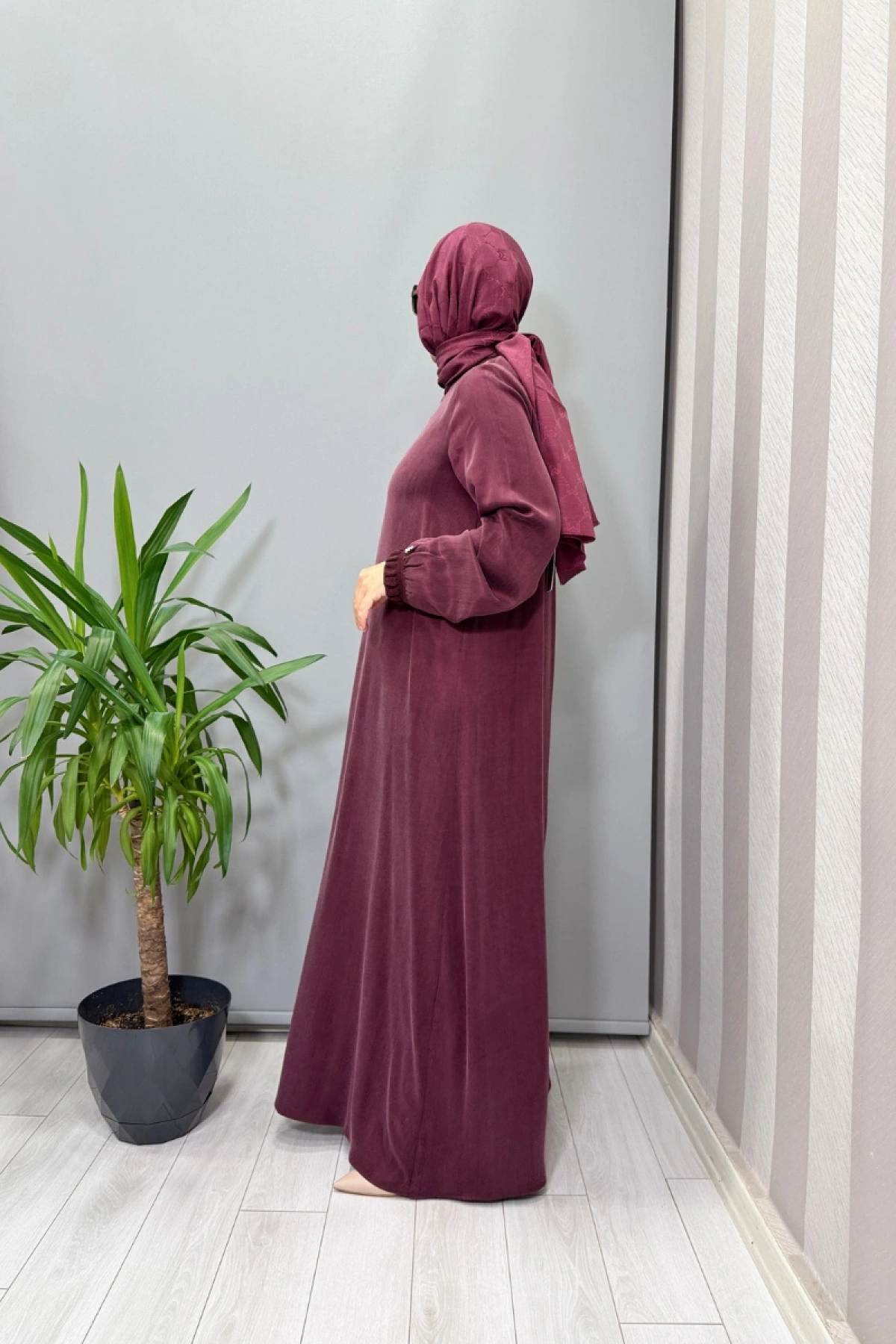 Miss Dalida Cupro İpek Elbise Plum T26K-4015