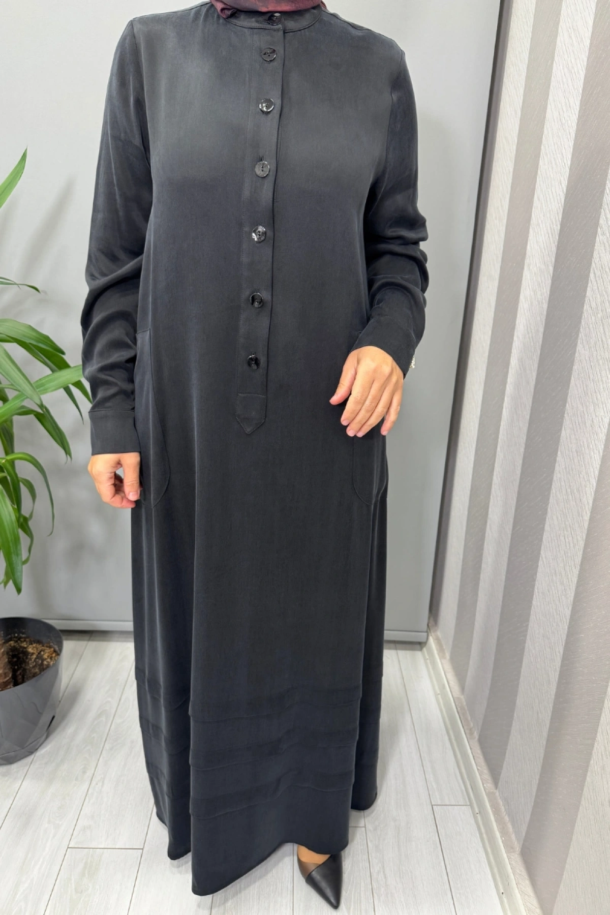 Miss Dalida Cupro İpek Elbise Siyah T26K-4024